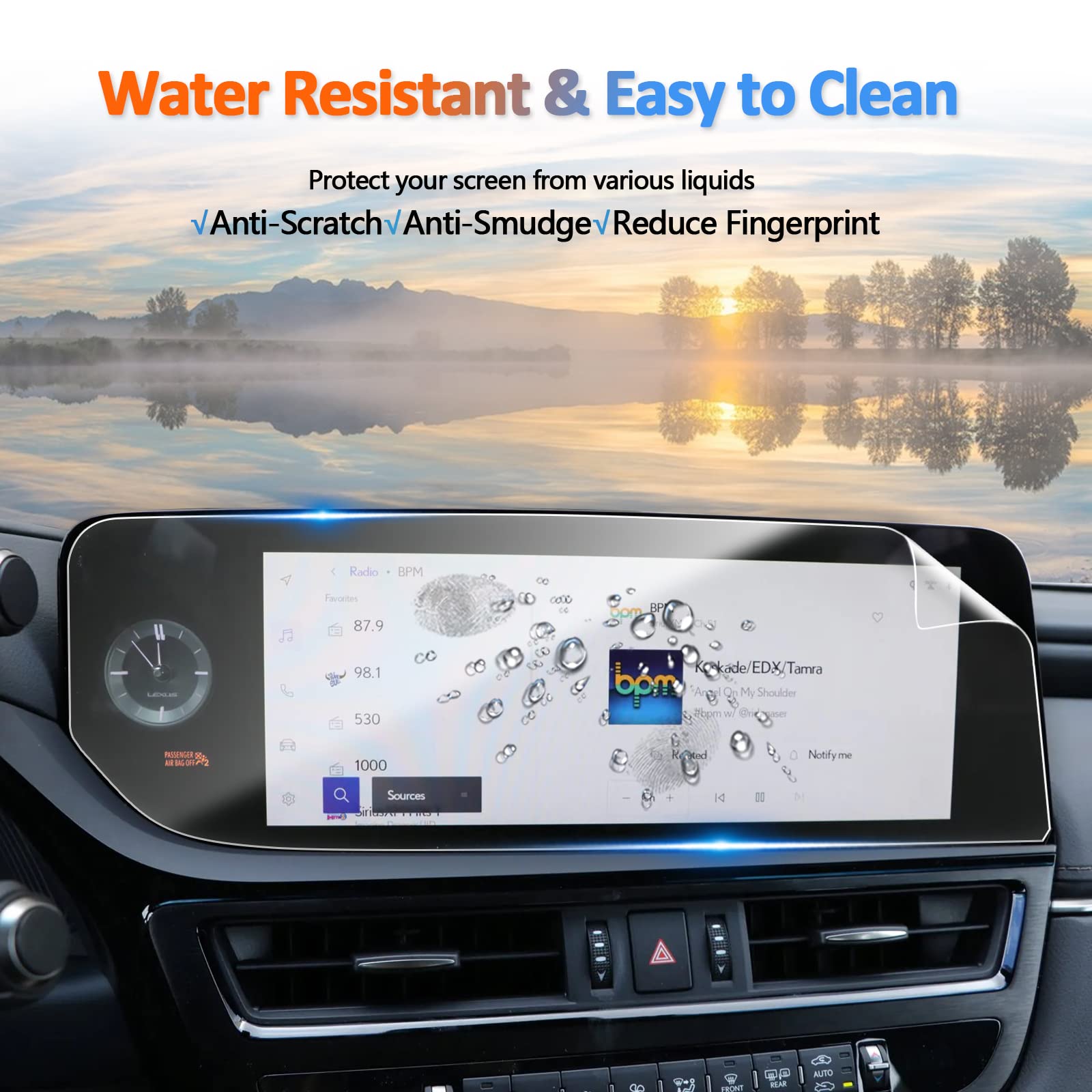 Cdefg For Lexus Es 250 350 300H Screen Protector Radio 2023 2024 2025 Es250 Es350 Es 350 F Sport Accessories Touch Screen Display Cover  12.3 Inch Nano Film 2Pcs