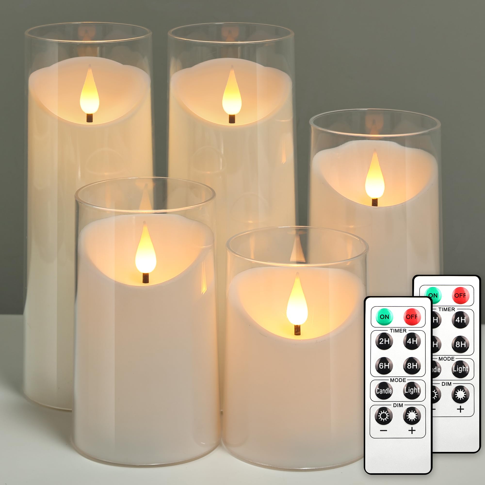 Nurada Flameless Candles: Acrylic Led Pillar Candles Battery Operated With Remote And Timer Candle For Romantic Ambiance And Hom