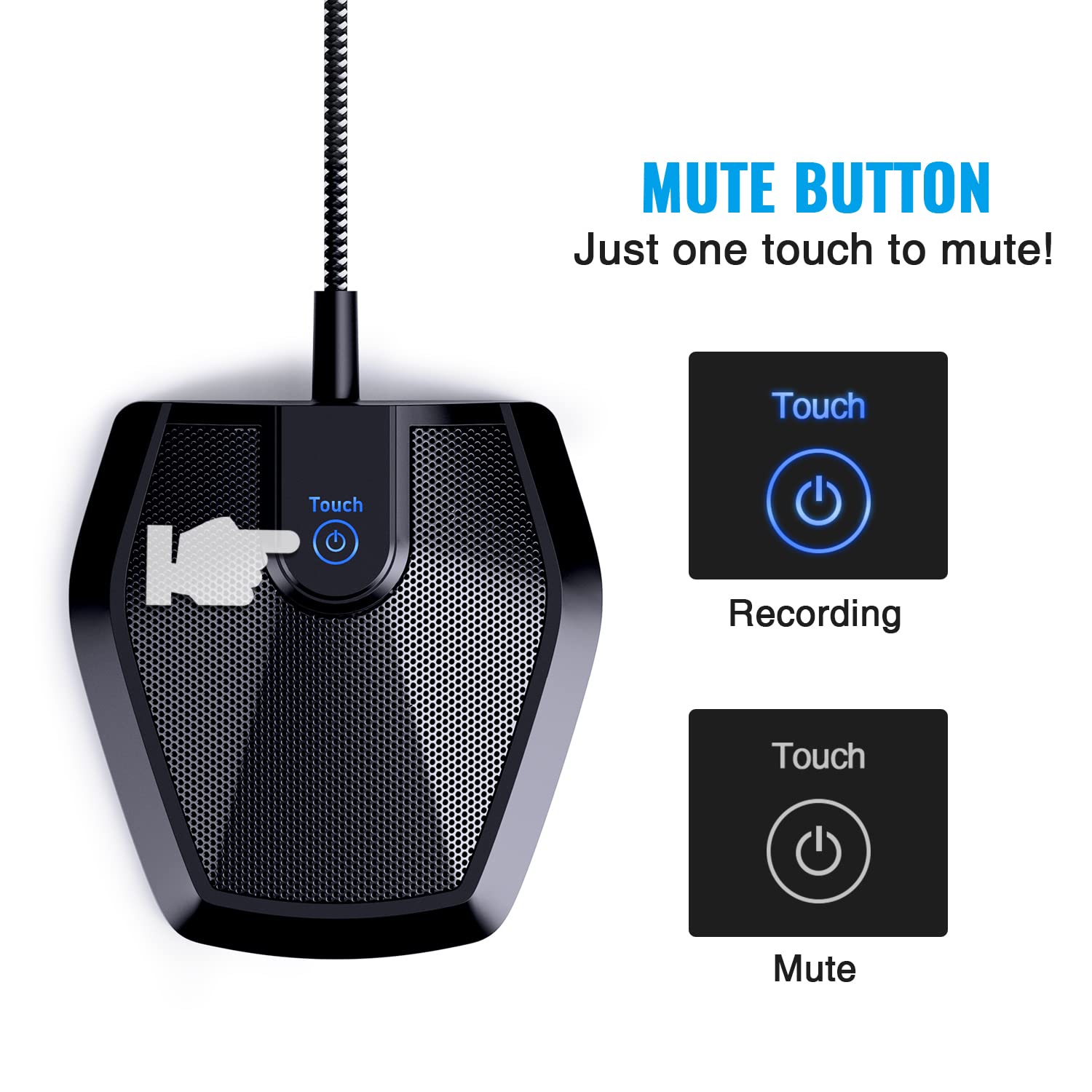 Tonor Conference Usb Microphone, Omnidirectional Condenser Pc Mic For Video Conference, Recording, Skype, Online Class, Court Re