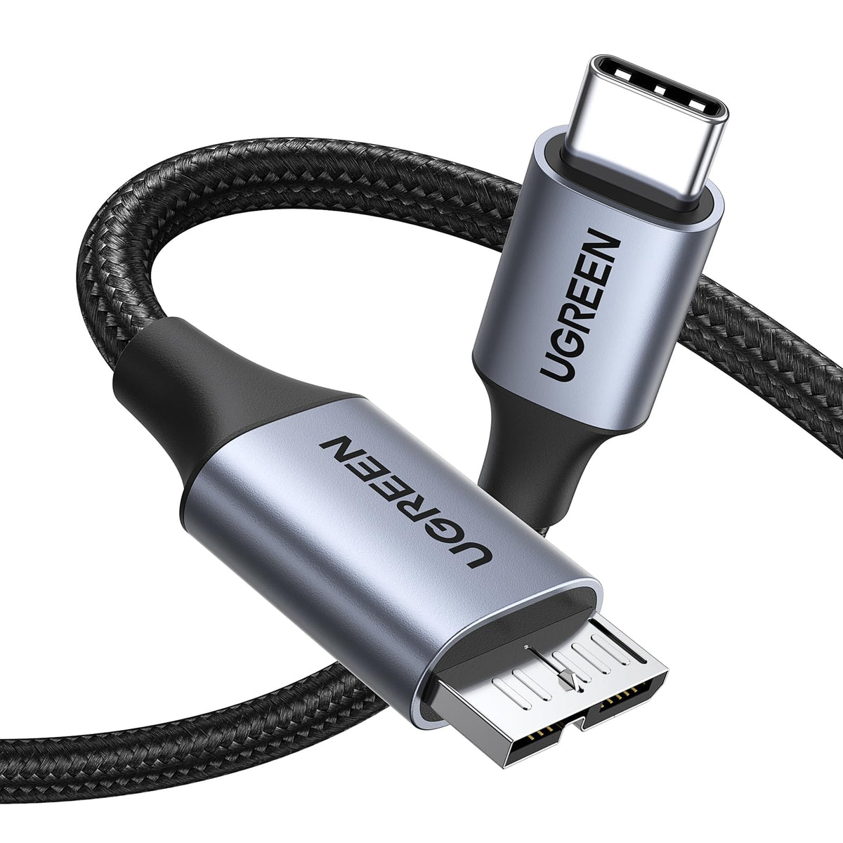 Ugreen 10 Gbps Micro B To Usb C Hard Drive Cables, 3.3Ft Usb C To Micro B, External Hard Drive Cable Compatible With Macbook Pro