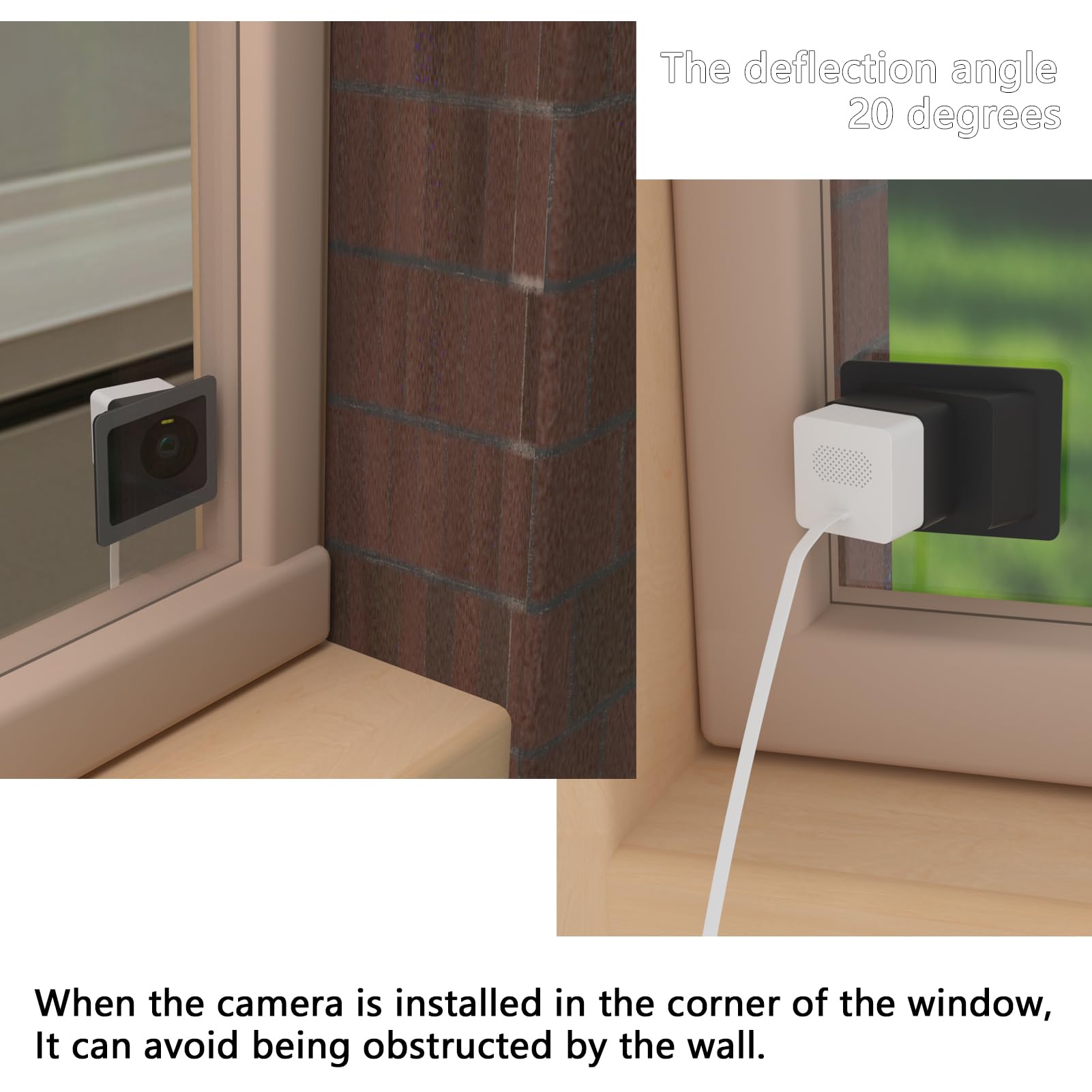 Teccle Angled Window Mount For Wyze Cam Og, 20 Degrees Tilt, Through Windows Use Cam Og Security Camera