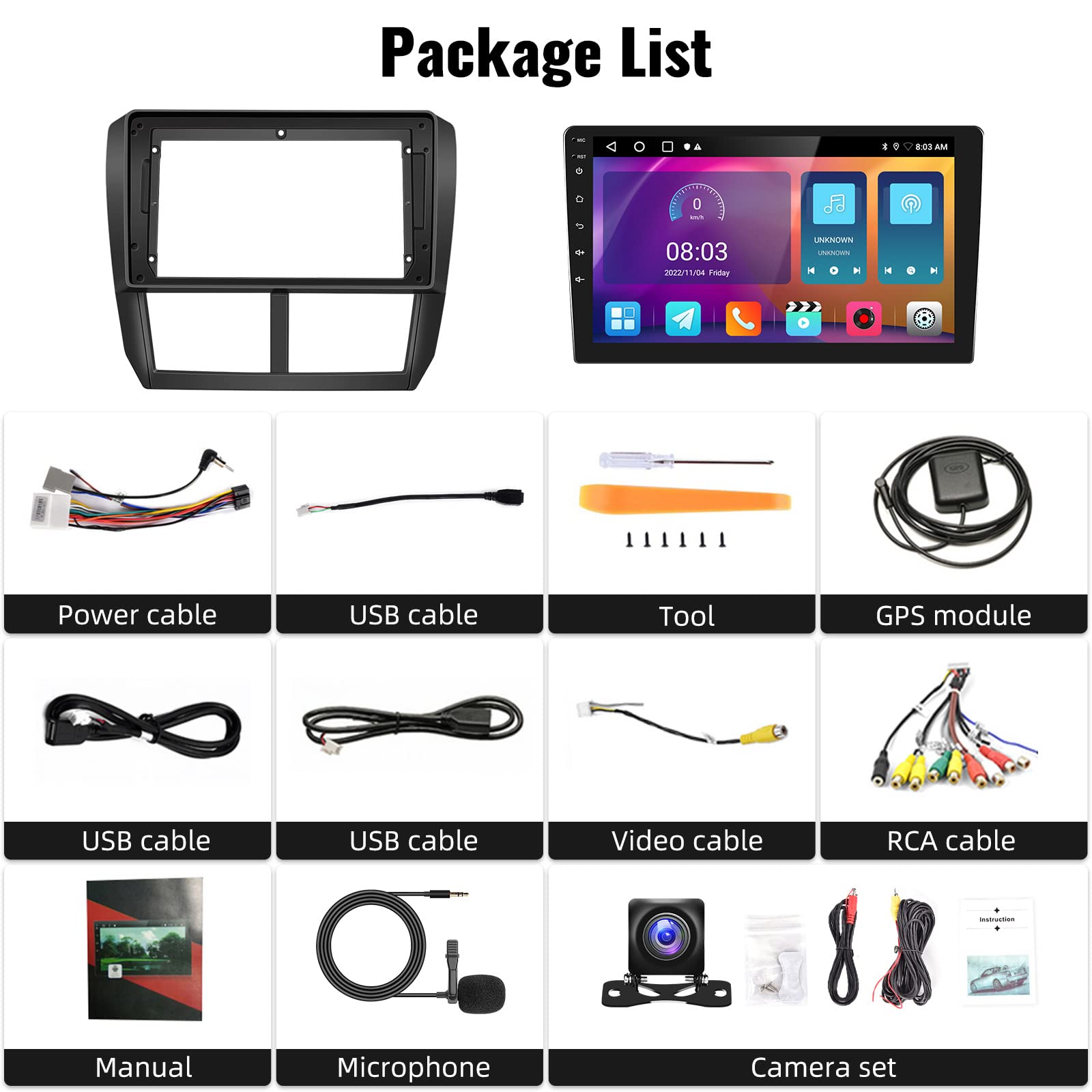 Android Car Stereo For Subaru Forester Impreza Wrx 2008 2009 2010 2011 2012 9 Inch Touchscreen Car Radio With Apple Carplay Andr