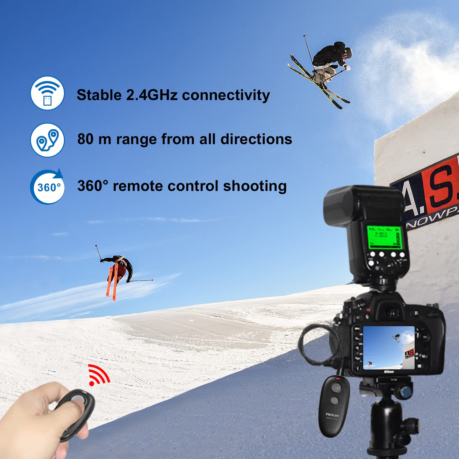 Pholsy For Nikon Remote Shutter Release N8 Camera Remote Control For Nikon Z8 Z9 D3 D4 D5 D6 D800 D850 D810 D700 D500 D300 D200