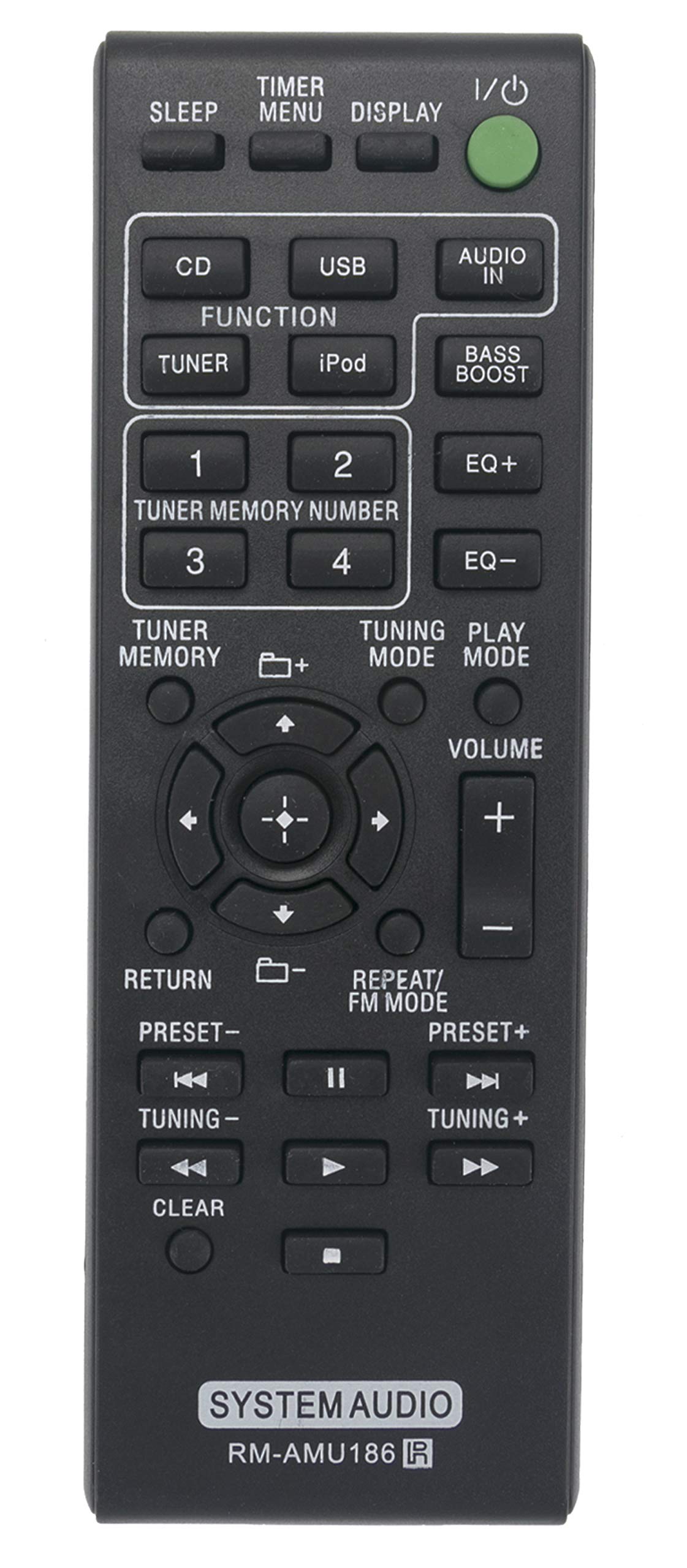 RM-AMU186 Replaced Remote fit for Sony Audio System HCD-EC719IP HCD-EC919IP MHC-EC719IP MHC-EC919IP