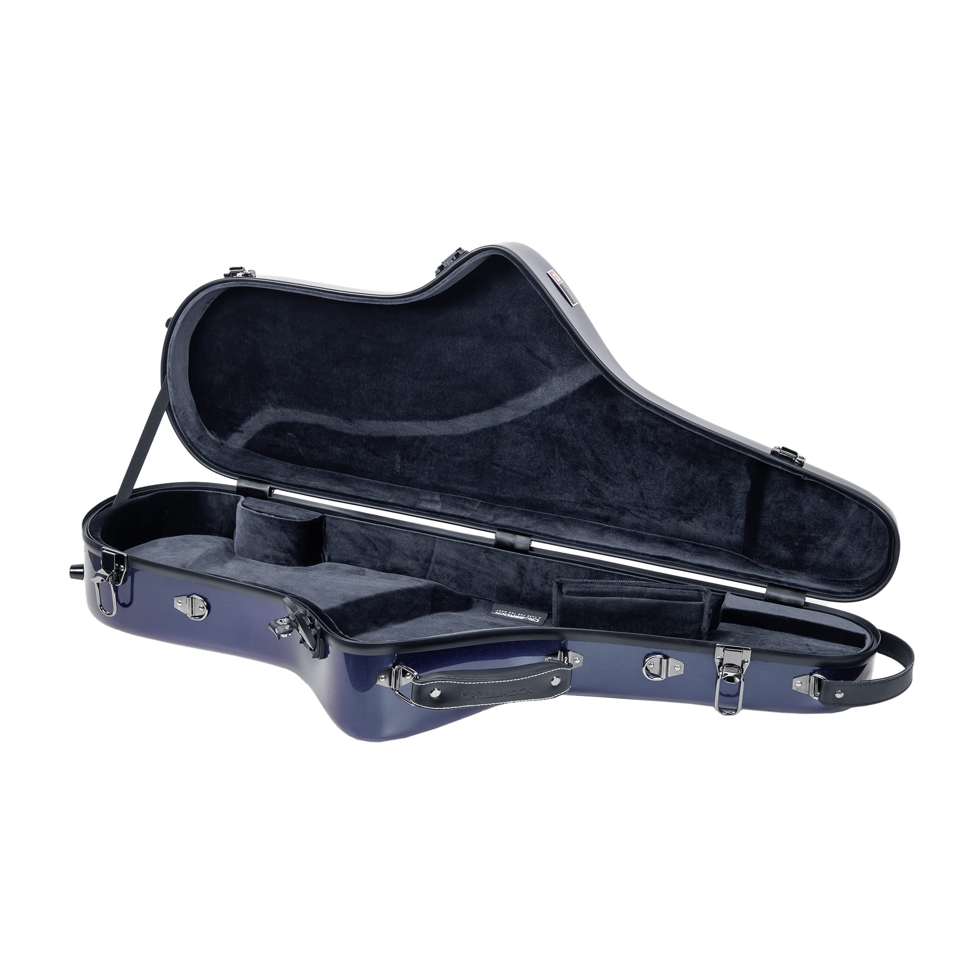 Crossrock Pro Grade Tenor Saxophone Case | Aurora Blue Finish, Tsa Lock, Elite Protection, Detachable Straps, Accessory Pocket F