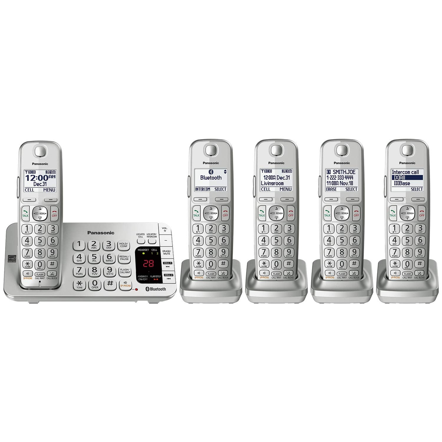 Panasonic Link2Cell Bluetooth Cordless Dect 6.0 Expandable Phone System With Answering Machine And Enhanced Noise Reduction - 5