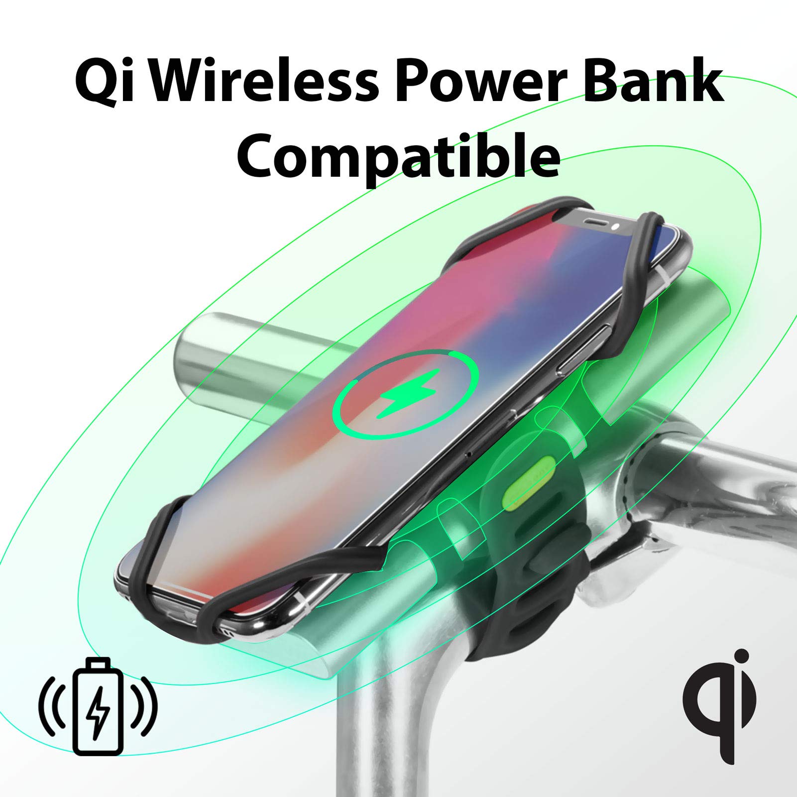 Bone Collection 2 In 1 Phone And Power Bank (Not Incl.) Stem Mount, Face Id Compatible Bike Phone Holder For 4    To 6.5    Scre