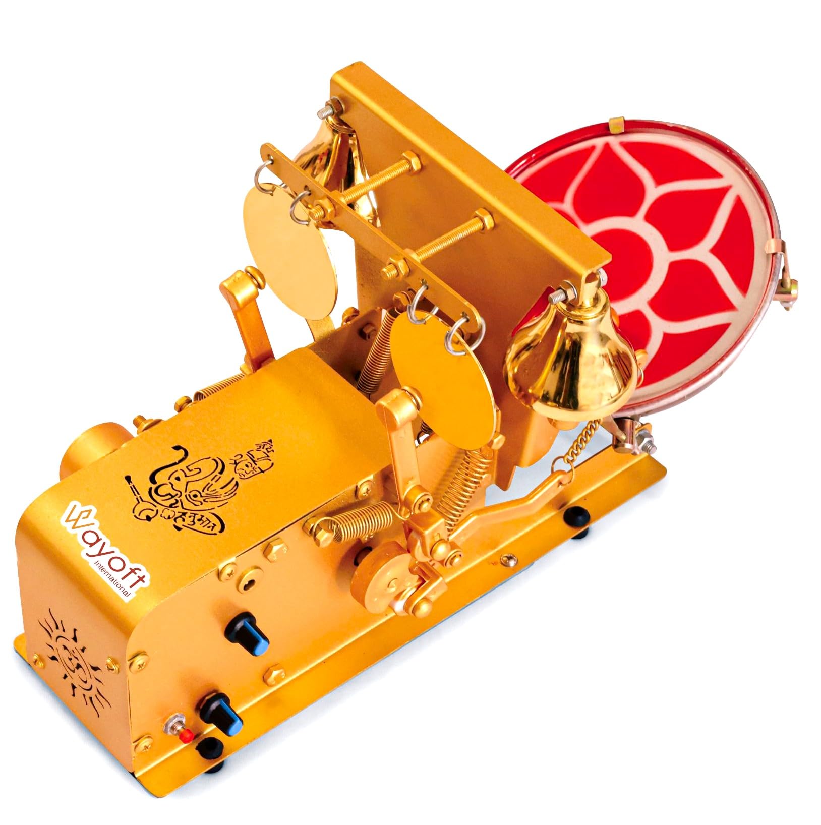 Wayoft Engraved Hanuman Ji 30 Divine Sounds (28 God Mantras With Mayur & Shankh Sound) Automatic Electric Mini Aarti Machine For