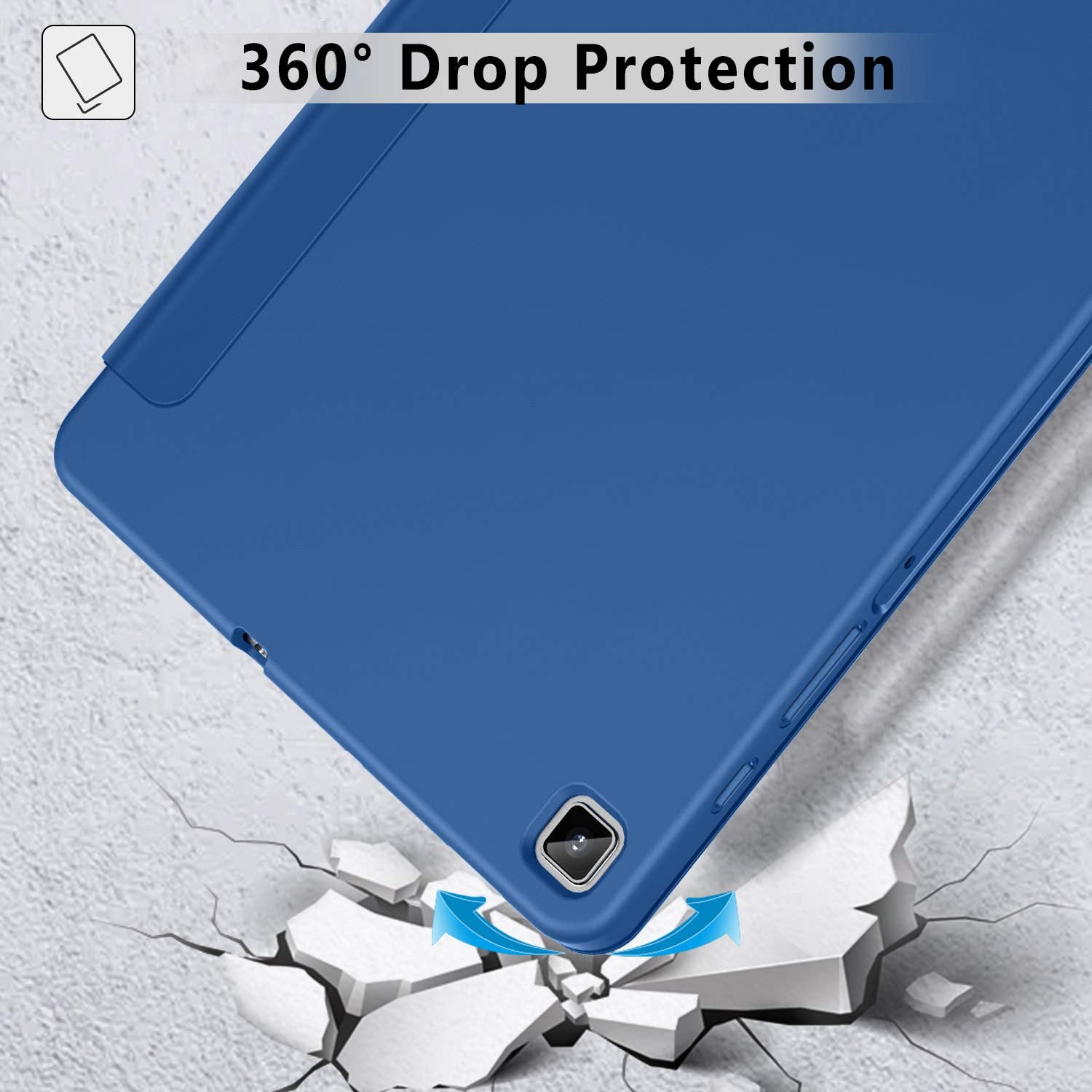 Ztotopcases For Galaxy Tab S6 Lite 10.4'' Case 2024/2022/2020 With Pen Holder, Auto Wake/Sleep, Pu Lightweight Trifold Stand Fol