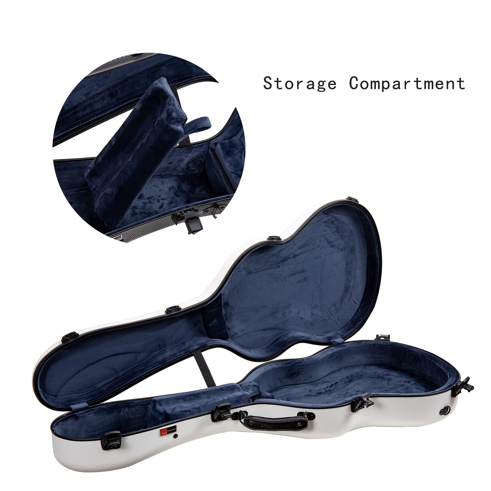 Crossrock Poly Carbon Fits 4/4 Classical Guitars, Anti Scratch Flight Case In White(Crf4020Cwt)