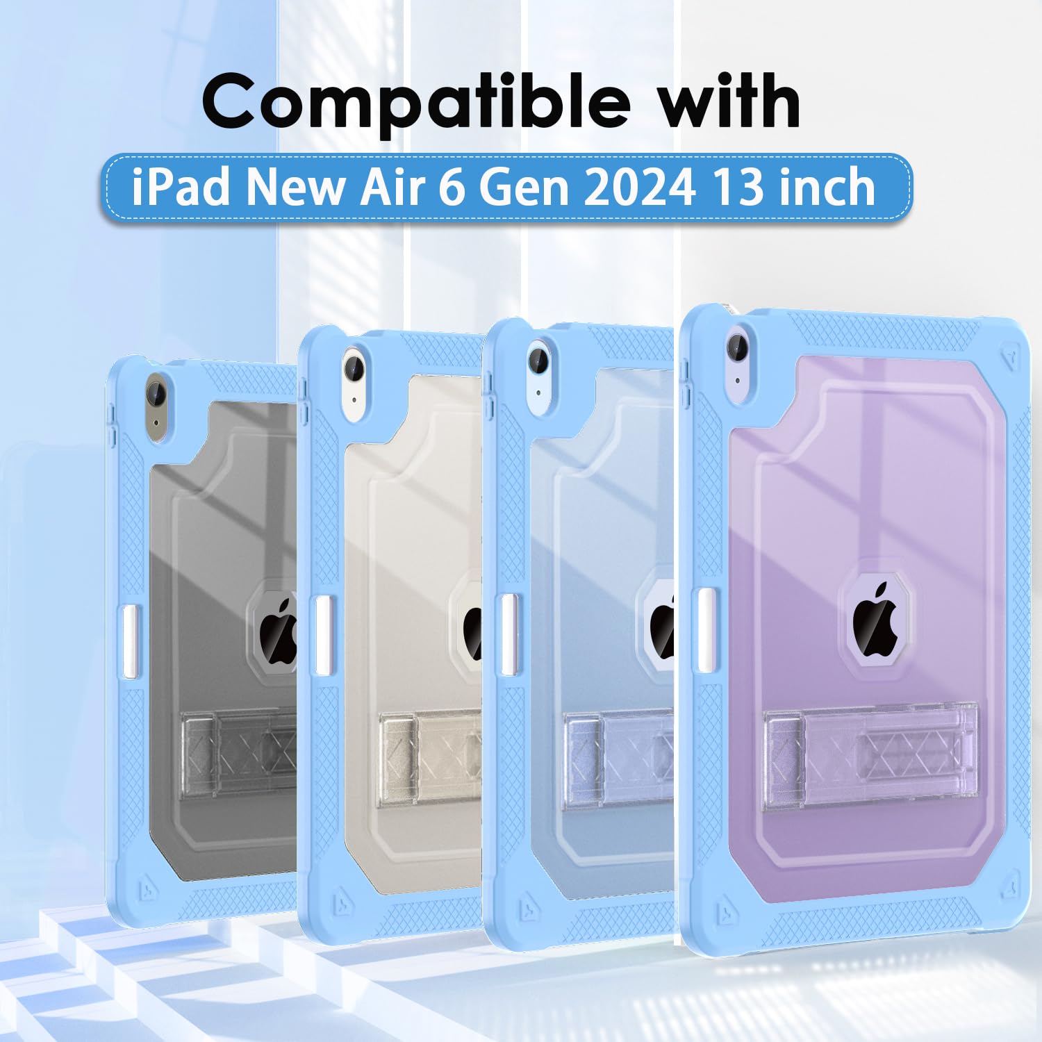 Zonefoker For New Ipad Air 13 Inch Case 2024 M2, 13'' Ipad Air Case 6Th Gen 2024 13 Inch Clear Slim Cover With Pencil Holder Hea