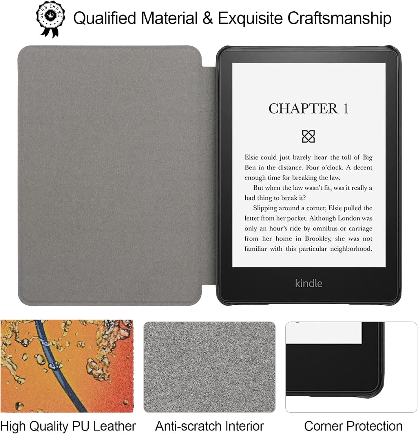 Yhb Case For 6.8'' Kindle Paperwhite (11Th Generation 2021) And Kindle Paperwhite Signature Edition, Slim Folio Pu Leather Book