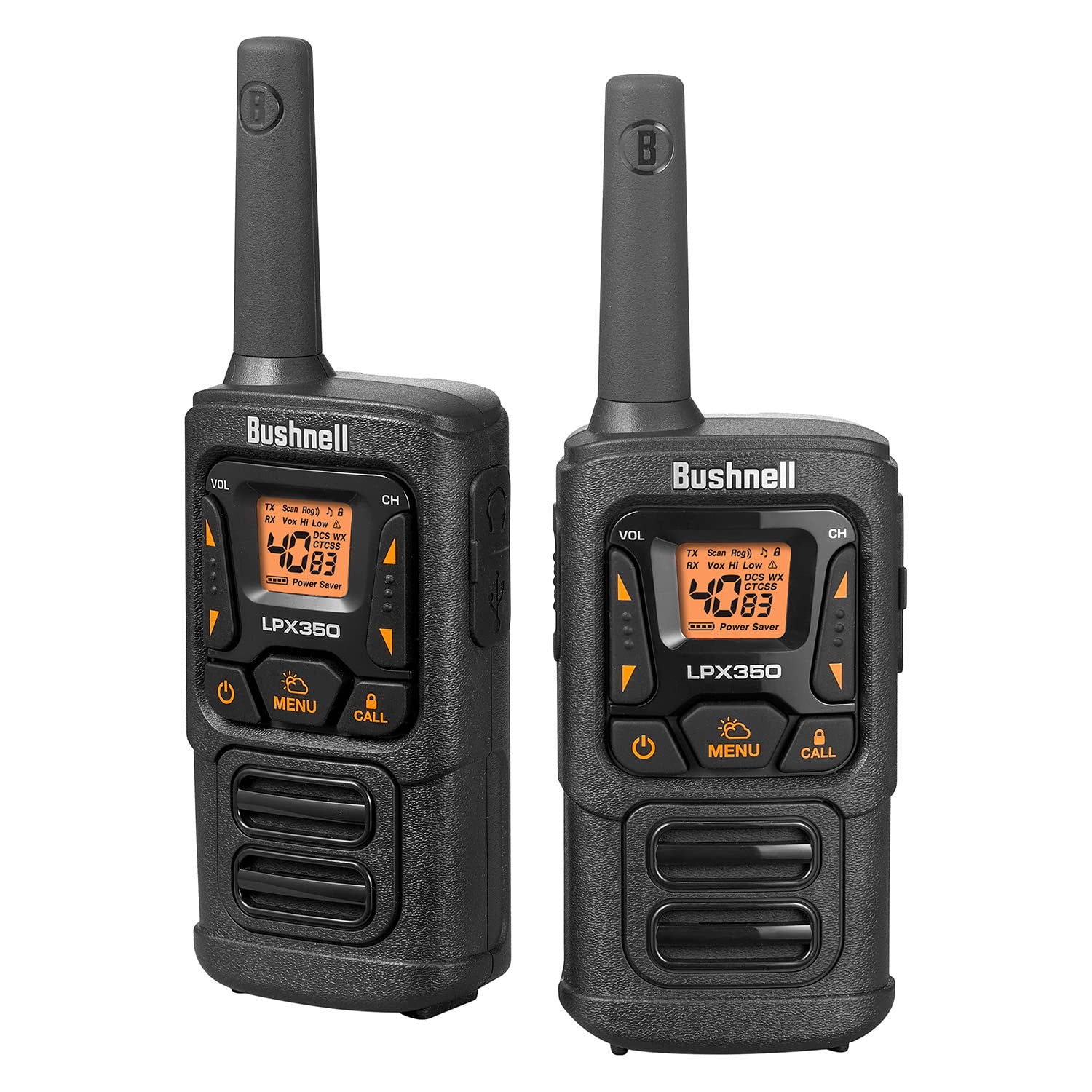Bushnell LPX350 Walkie Talkie Radio - Reliable Quality, Rugged Design, 1W Power for 25 Miles of Range, Two Way Radios Equipped f