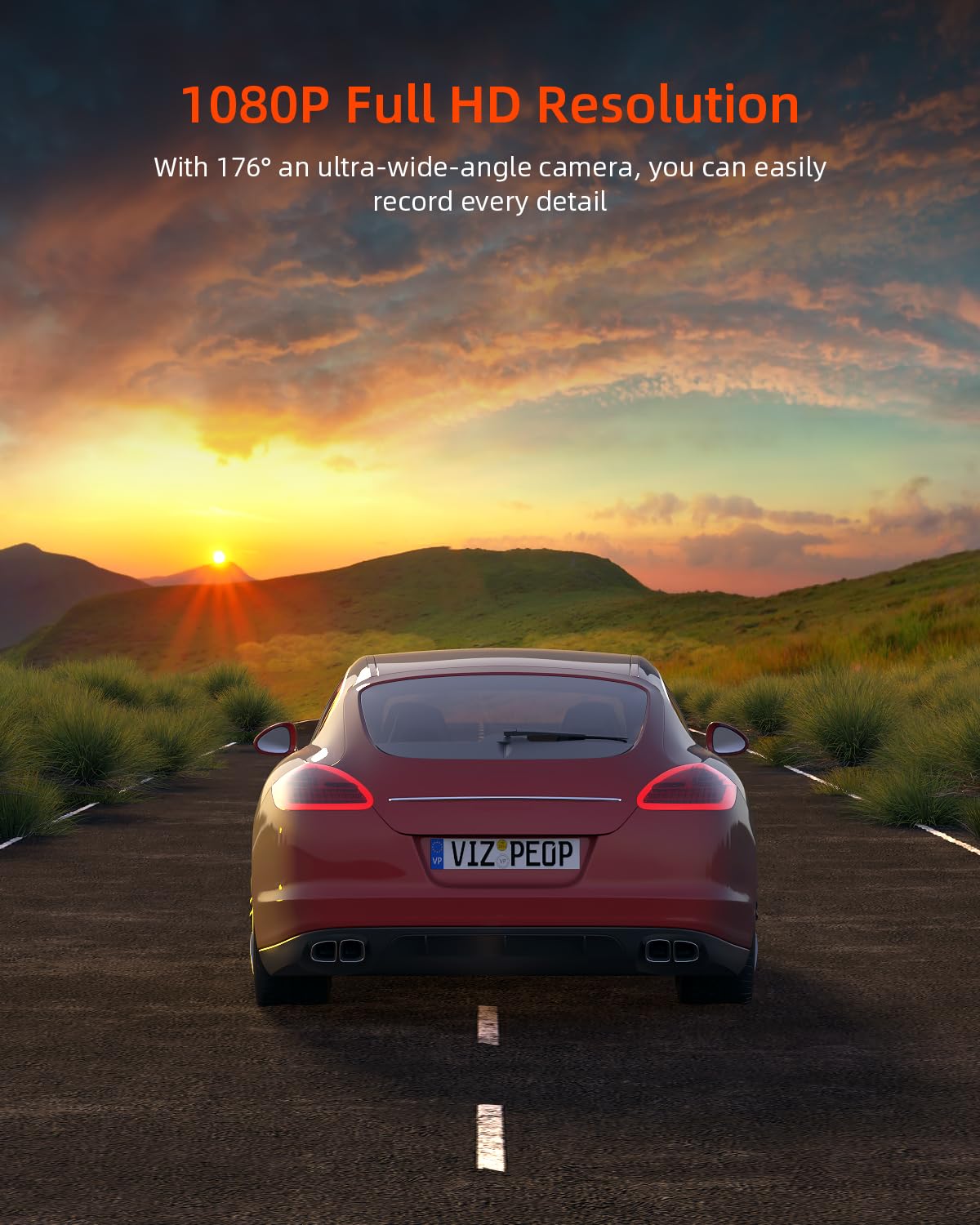 Dash Cam 1080P Fhd Front Dash Camera For Cars, Dashcam With 176Wide Angle, Night Vision, Parking Monitor,Loop Recording, G Senso