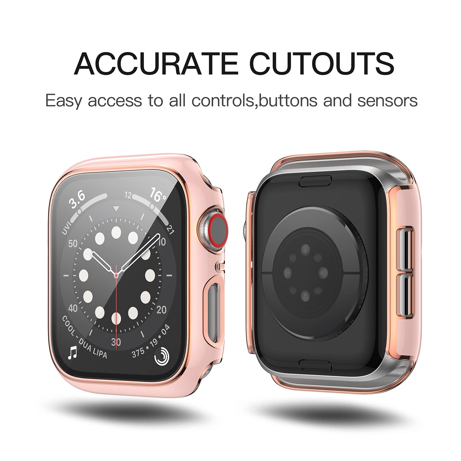 Haojavo 5 Pack Case With Tempered Glass Screen Protector For Apple Watch Series 9 8 7 41Mm, Pc Hard Ultra Thin Slim Fit Scratch