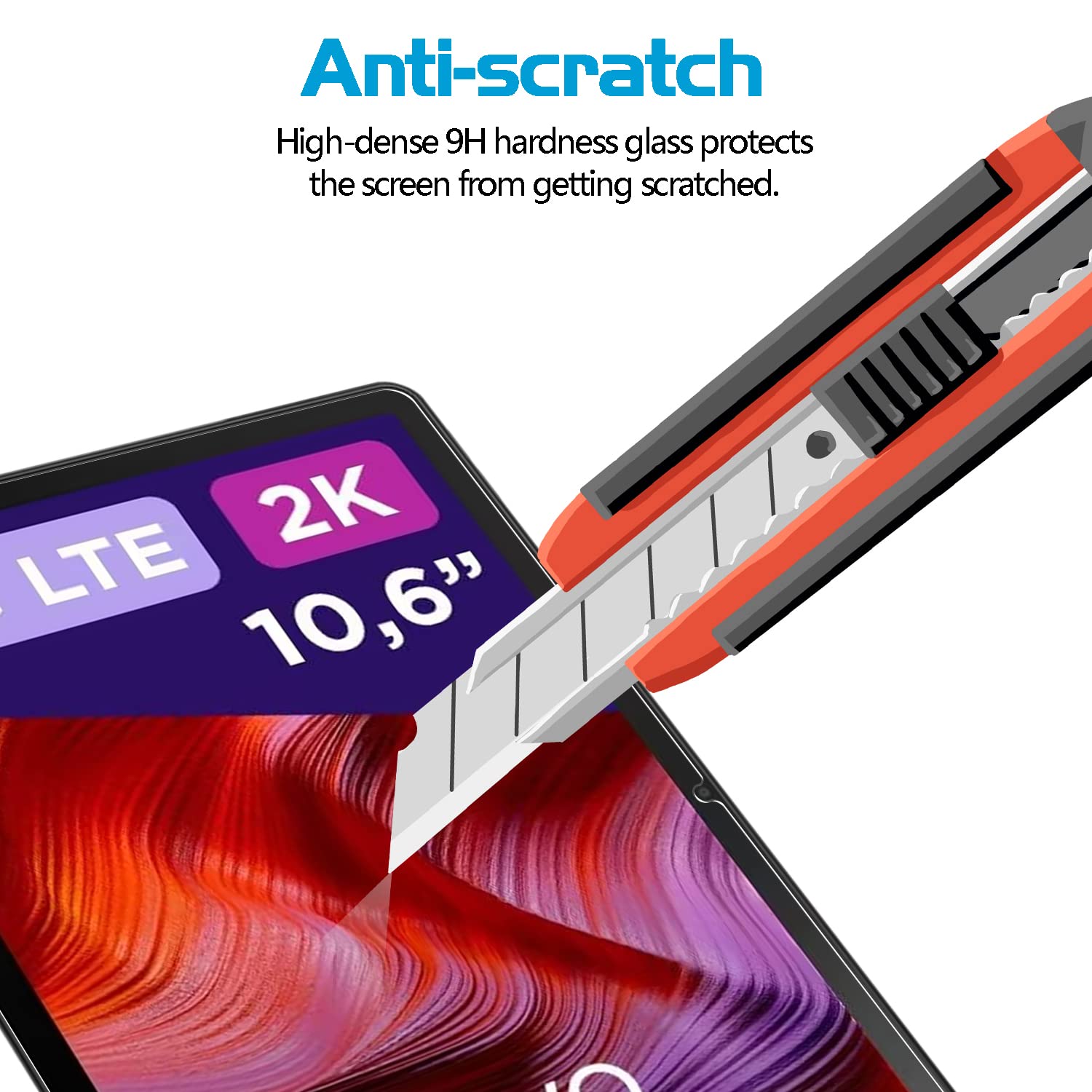 Xunylyee [2 Pack Screen Protector Compatible With Lenovo Tab M10 Plus 3Rd Gen 10.6'', Tempered Glass For Lenovo Tab M10 Plus 3Rd