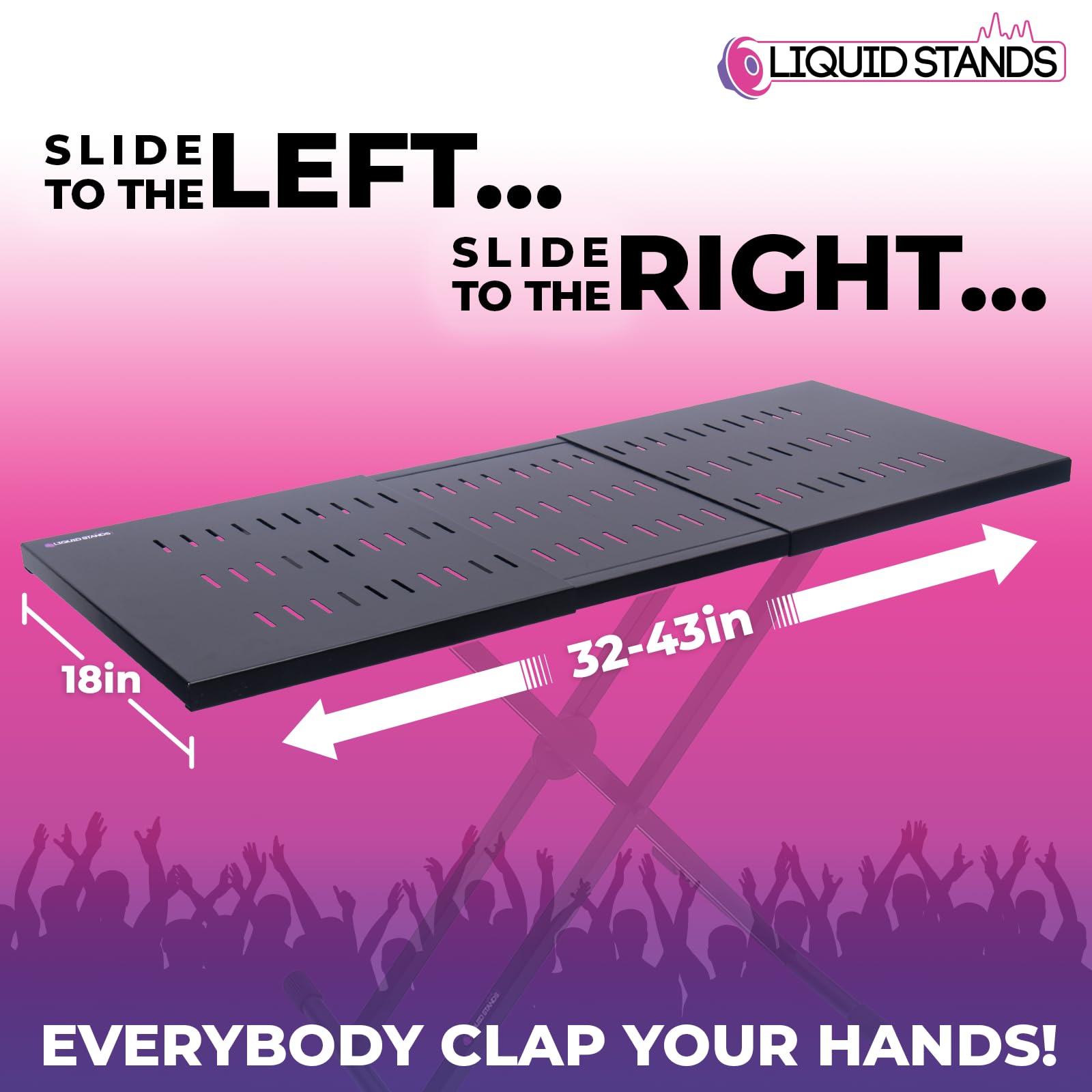 Liquid Stands Utility Table Top Only For X Style Keyboard Stands And Z Style Piano Stands - Portable Dj Table Stand, Dj Mixer St
