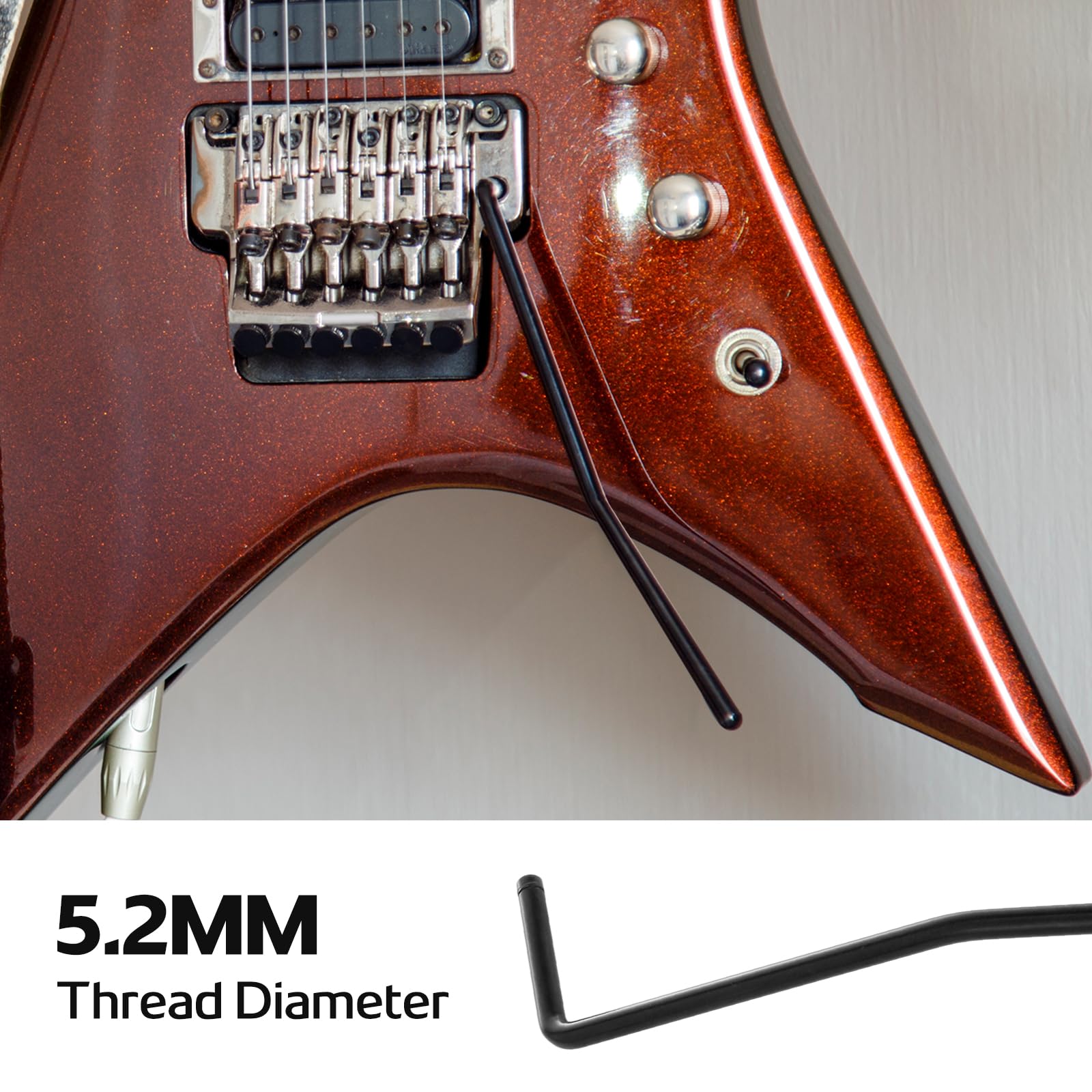 Gazechimp 5.2Mm Tremolo System Parts, Whammy Guitar Bar, Push In Style Stainless Steel Tremolo Arm For Electric Guitar Replaceme