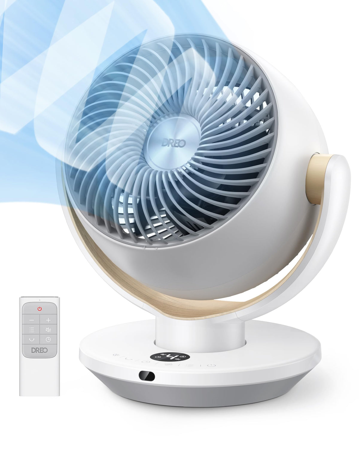 Dreo Fan For Bedroom, Desk Air Circulator Fans With Remote, 11 Inch Table Fan For Whole Room, 60Ft Powerful Airflow, 120 Vertica
