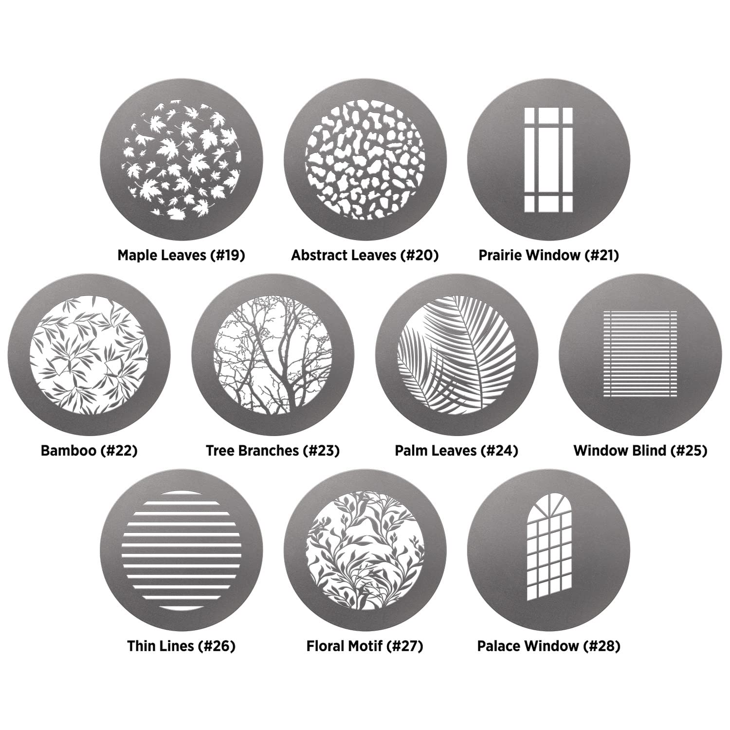 Westcott Gobo Pack: Environmental Designs (10 Pack) For Use With Optical Spot By Lindsay Adler