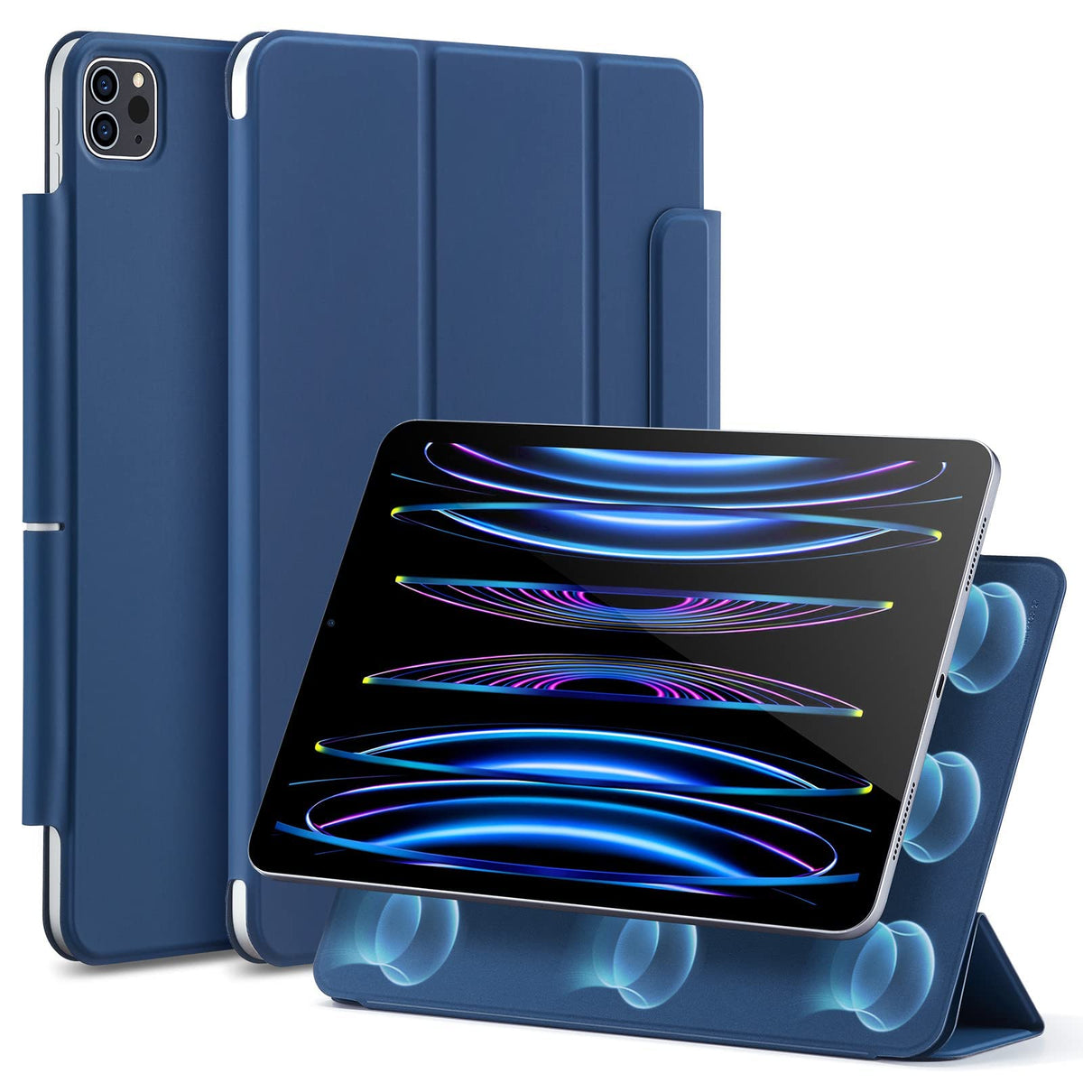 Esr For Ipad Pro 11 Inch Case, Ipad 11 Pro Case (2022/2021/2020, 4Th/3Rd/2Nd Generation), Convenient Magnetic Attachment, 2 Way Stand, Full Pencil 2 Support, Rebound Magnetic Case, Navy Blue
