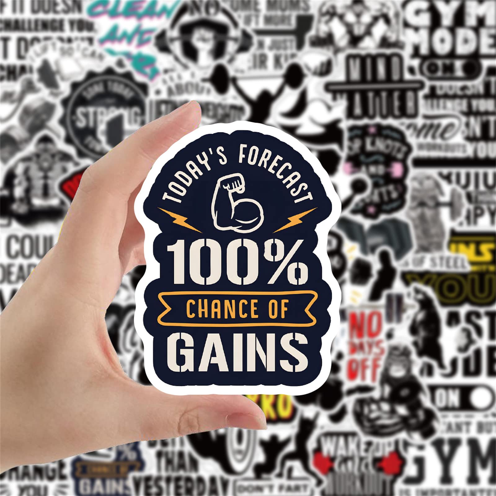 Gym Stickers 50Pcs Fitness Stickers,Fitness Planner Stickers,Workout Decals For Laptops Hydro Flasks Water Bottles Luggage (Work