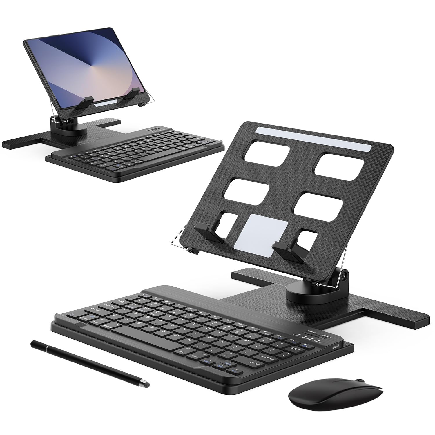 Enituo for Samsung Galaxy Z Fold 7 6 5 4 / Z Trifold Stand and Keyboard Mouse 4 in 1 Set, Portable Bluetooth Keyboard Plus Folda