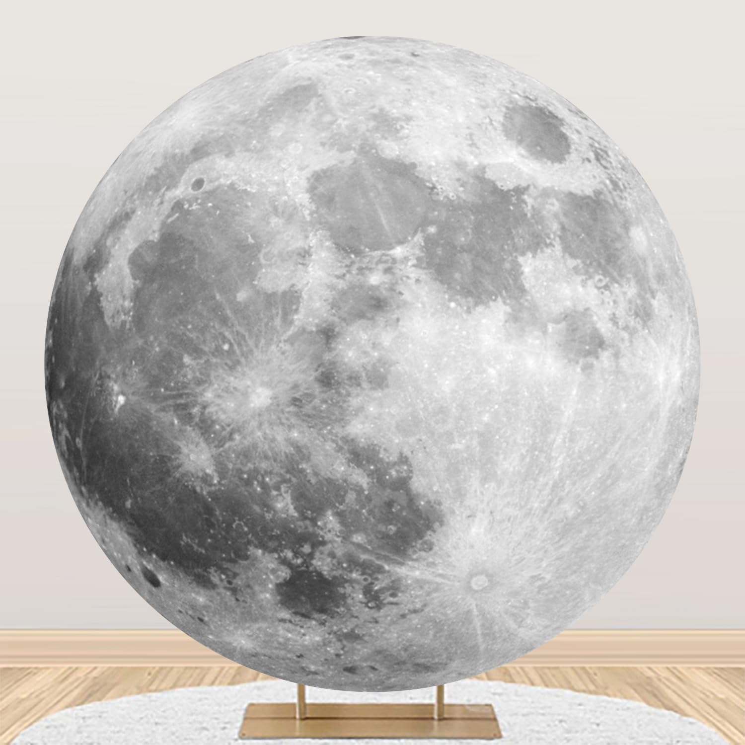 Dorcev Diameter 6.5Ft Outer Space Round Backdrop Cover Universe Moon Surface Mysterious Fantasy Cosmic Planet Photography Backgr