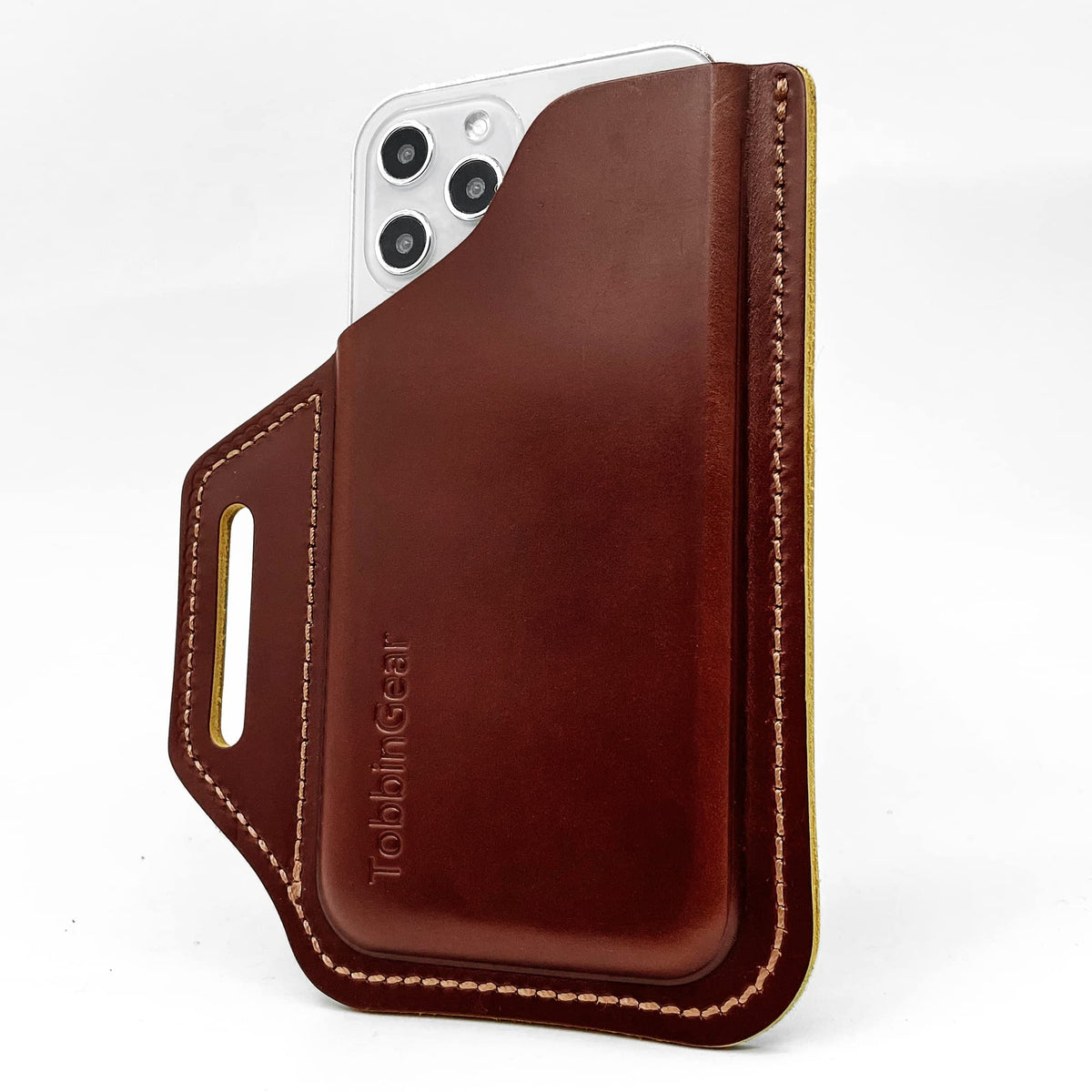 Tobbingear Leather Belt Phone Pouch, Leather Cell Phone Holster, Universal Leather Phone Case With Belt Loops, For Men And Women