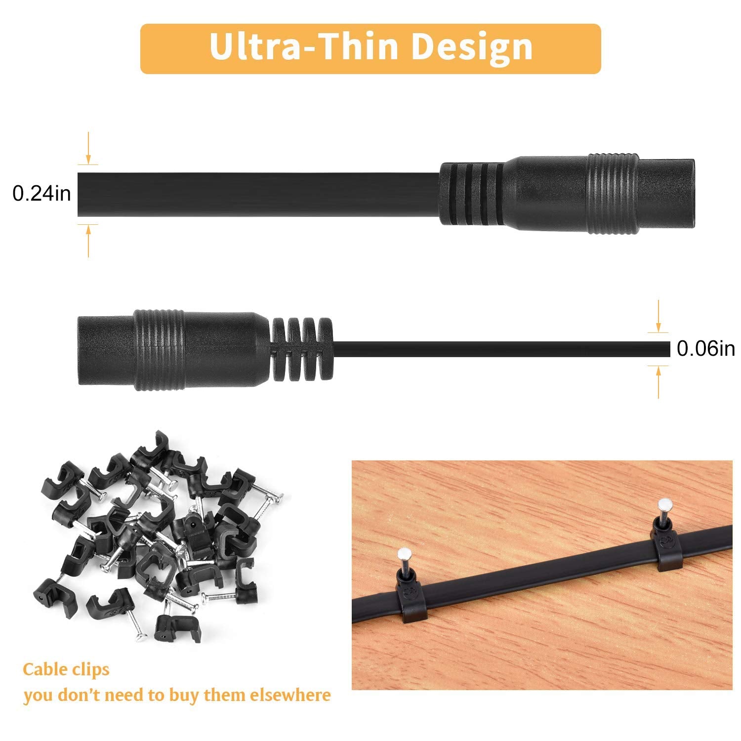 Uogw 2 Pack Dc Power Extension Cable, 20Ft 2.1Mm X 5.5Mm Extension Cord Compatible With 12V Dc Adapter Cord For Security Camera