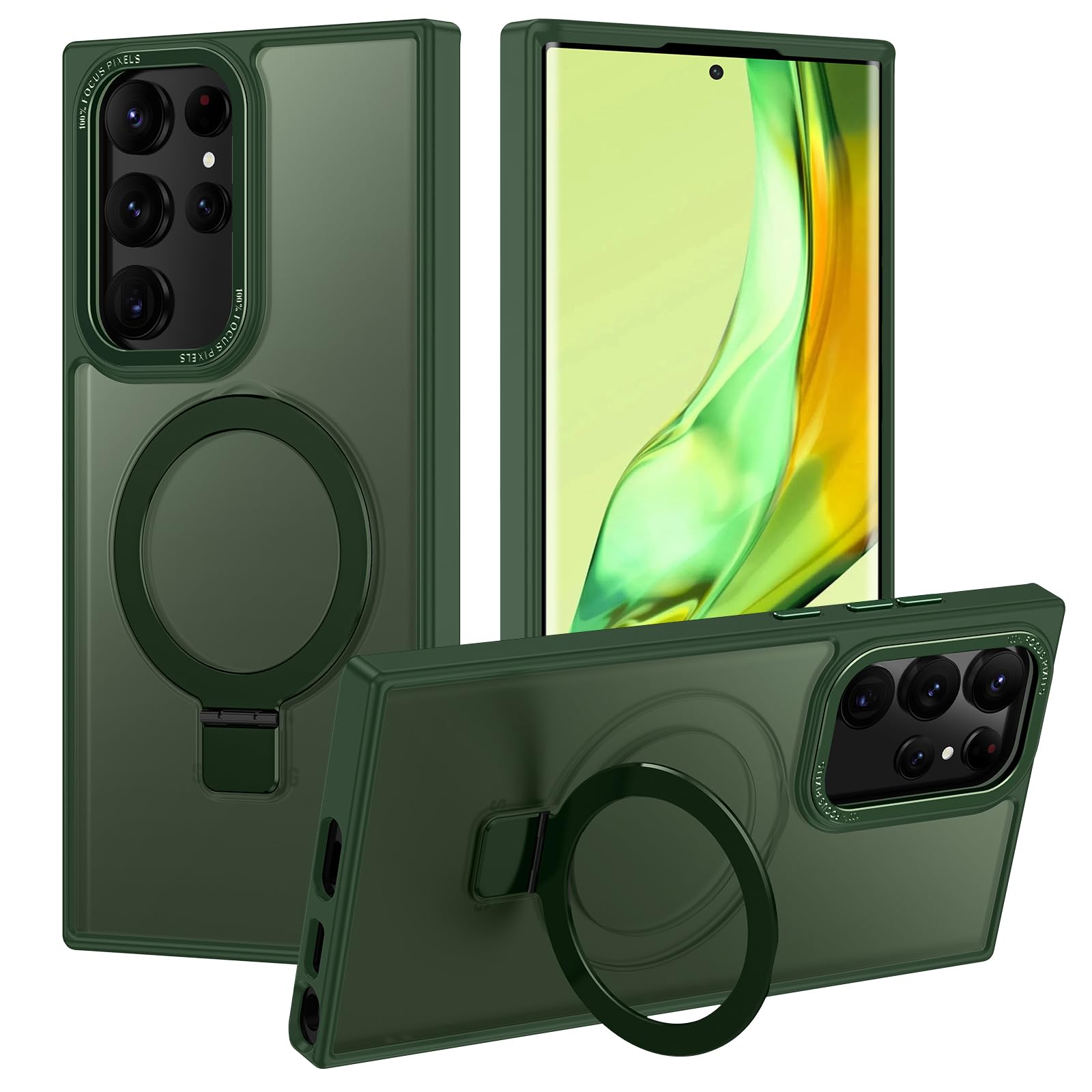 Casehas for Samsung Galaxy S22 Ultra Case,with Magnetic Invisible Stand [Military Drop Protection] [Compatible with MagSafe] Sho