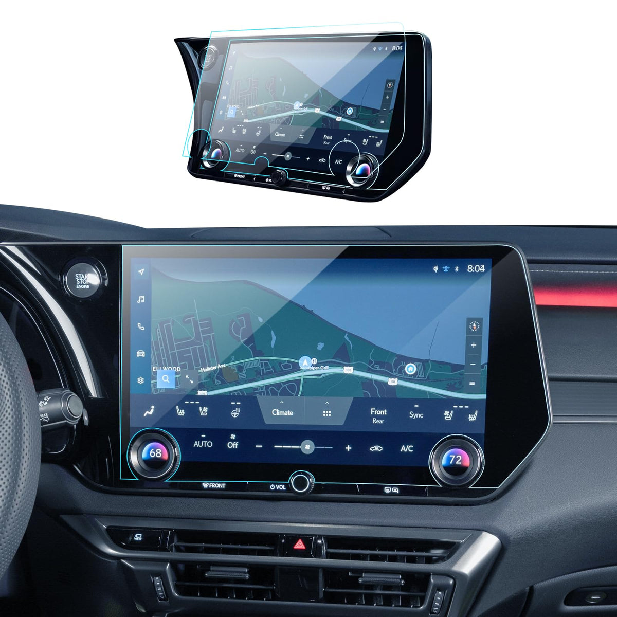 Lantu 2Pcs Rx&Tx 350 Screen Protector For 2023 2024 Lexus Rx350& Tx350 Accessories Nano Gps Navigation Touchscreen Protector For