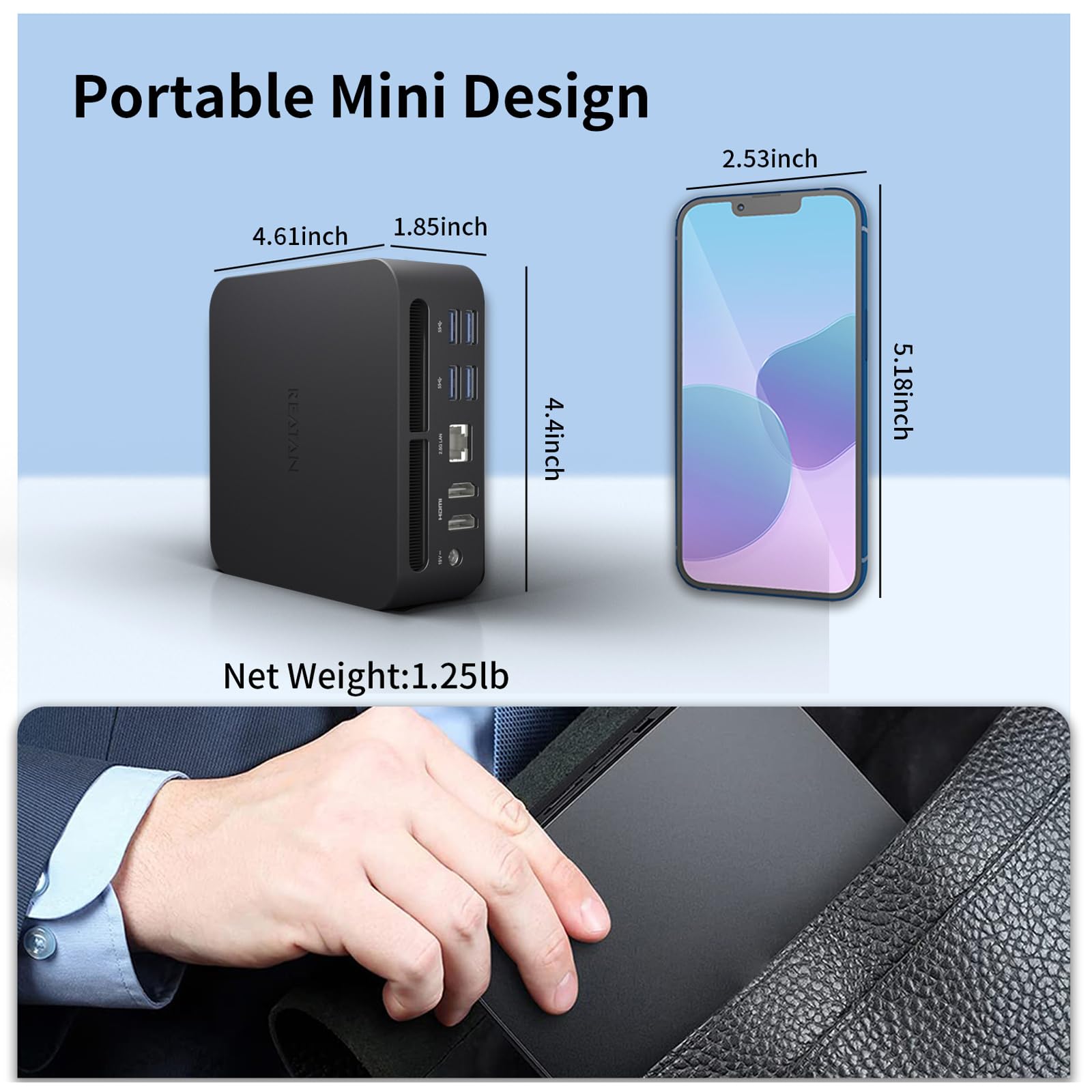 Reatan Alloy 9 Mini Gaming Pc Amd Ryzen 9 7940Hs 1Tb Ssd 32Gb Ddr5 5600 Mhz Ram,Desktop Mini Computers Windows 11 Pro,Radeon 780