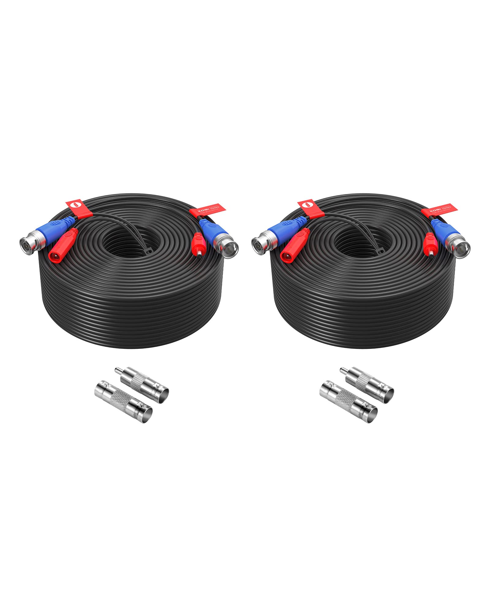 Zosi 2 Pack 150Ft (45 Meters) All In One Video Power Cable, Bnc Extension Surveillance Camera Cables For Video Security Dvr Came