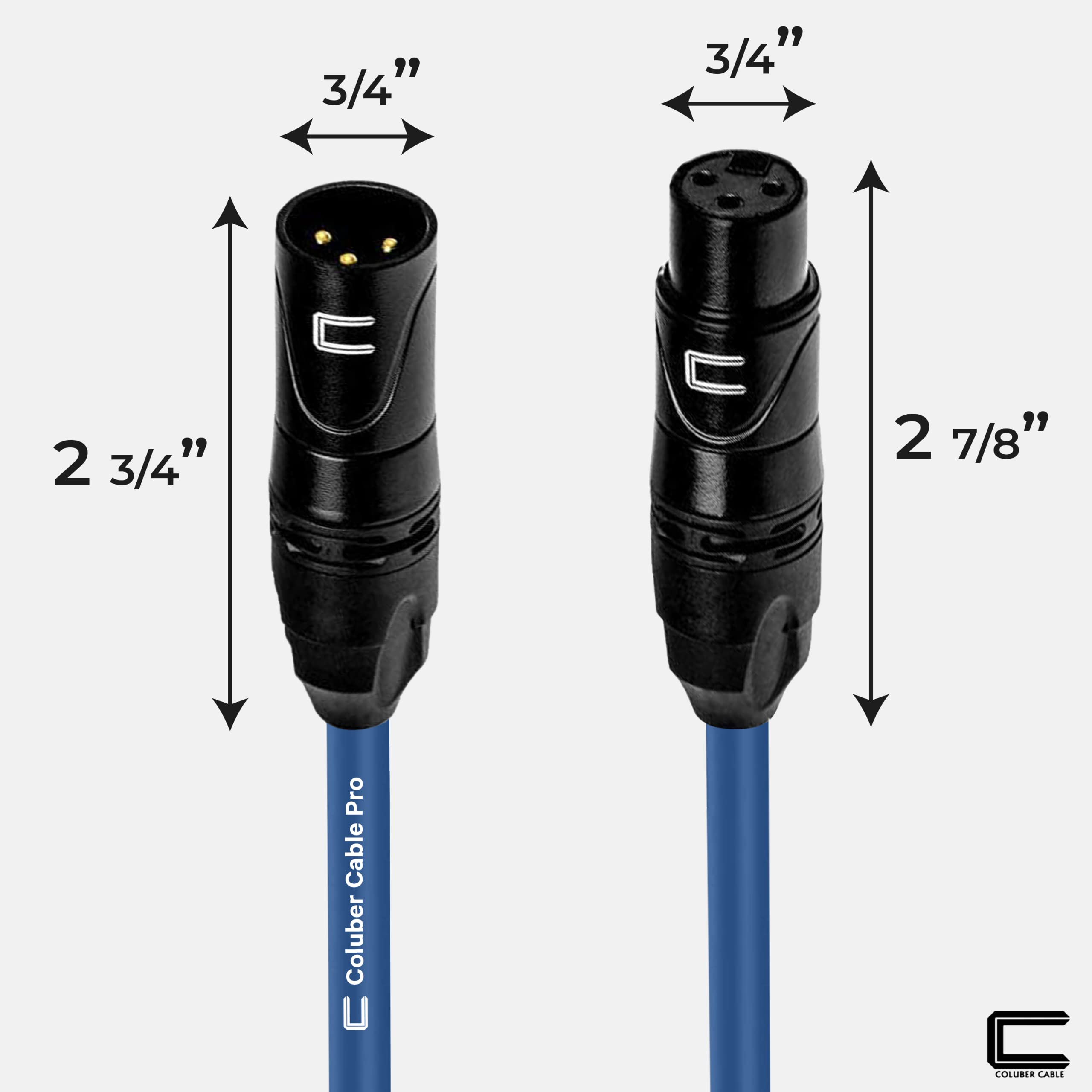 Balanced Xlr Cable Male To Female   35 Feet Blue   Pro 3 Pin Microphone Connector For Powered Speakers, Audio Interface Or Mixer