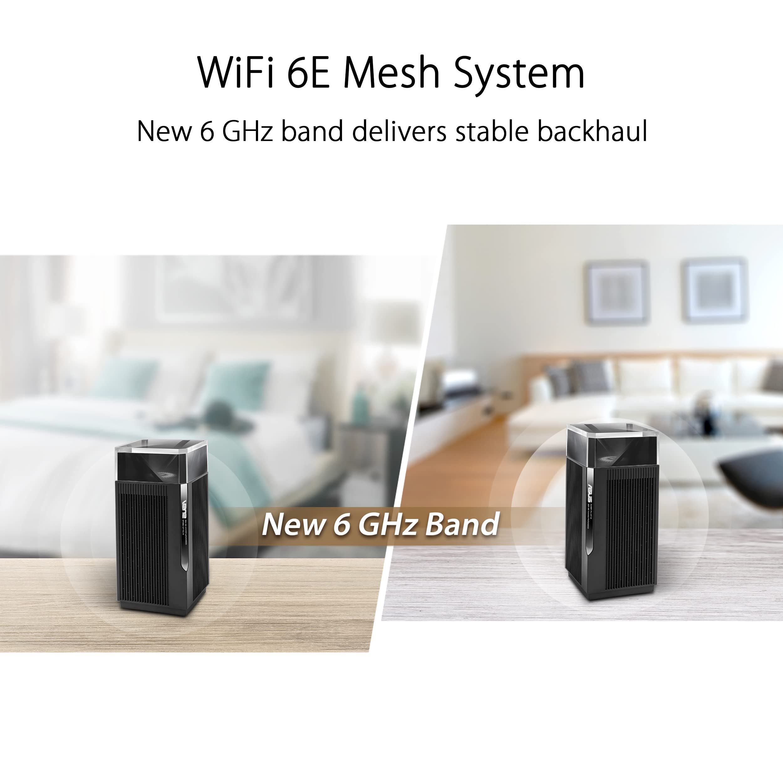 Asus Zenwifi Pro Axe11000 Tri Band Wifi 6E Mesh System (Et12 2Pk)   Whole Home Coverage Up To 6000 Sq.Ft & 6+ Rooms, Dual 2.5G P