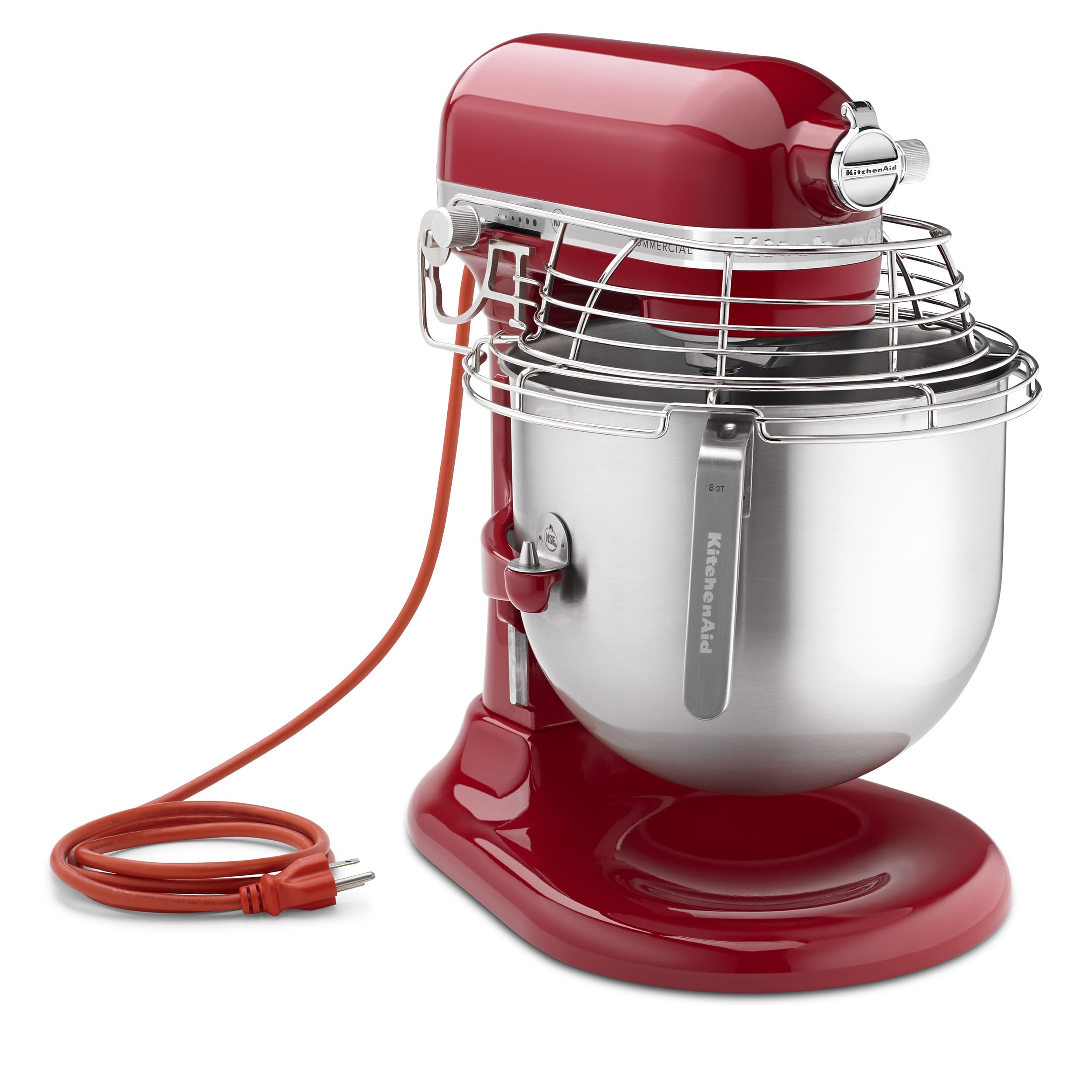 Kitchenaid Ksmc895Er 8 Quart Commercial Countertop Mixer With Bowl Guard, 10 Speed, Gear Driven, Empire Red