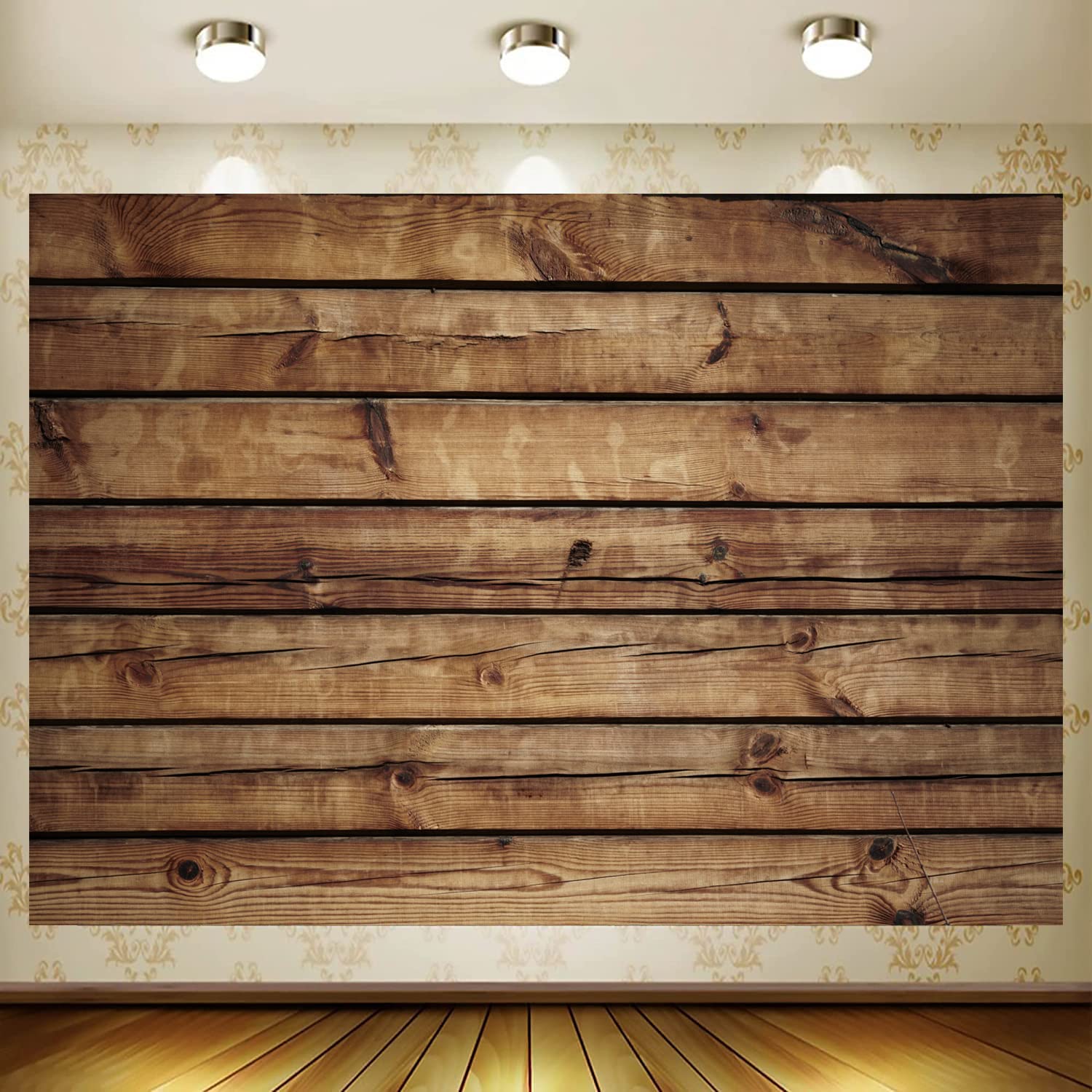 Jasree Vinyl 10X8Ft Wood Backdrops For Photography Grunge Wood Vintage Worn Wooden Boards Background Backdrop Brown Wood Photo B