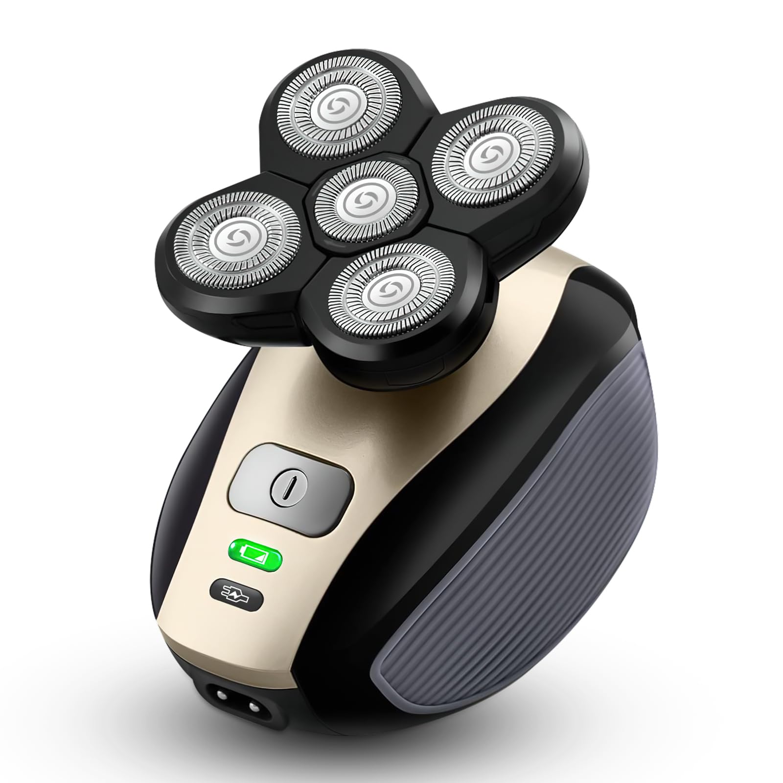 Telfun 5 In 1 Electric Razor, Wet & Dry Rechargeable Rotary Shavers, 5D Floating 5 Head Cordless Grooming Kit With Beard, Nose, 