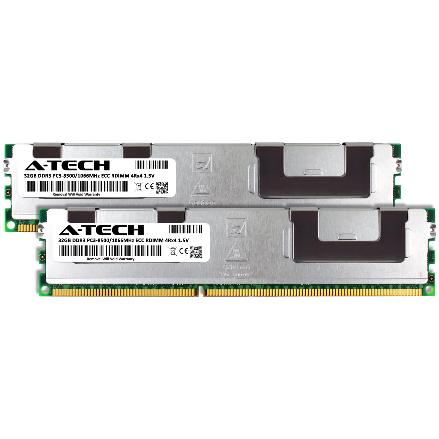 A Tech 64Gb Kit (2X32Gb) Ddr3 1066Mhz Pc3 8500R Ecc Rdimm 4Rx4 Quad Rank 1.5V Ecc Registered Dimm 240 Pin Server Ram Memory Upgr