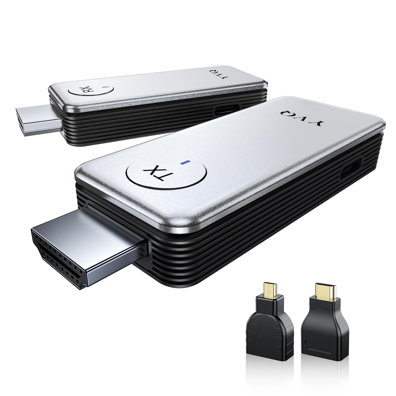 YVQ 2025 Upgraded Wireless HDMI Transmitter and Receiver 164ft/50m,4K Decode 1080P Output,2.4G/5G Plug&Play Portable HDMI Wirele