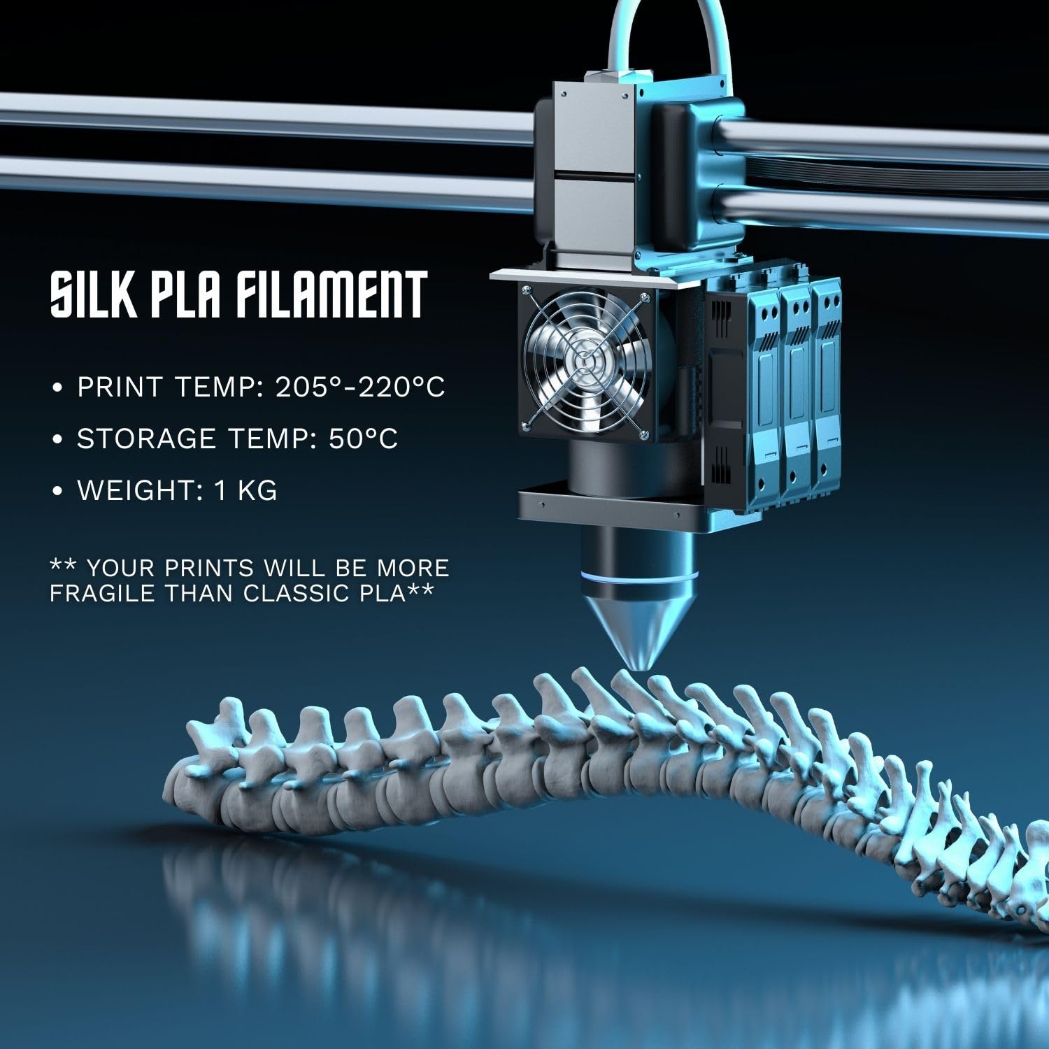 Cookiecad Silk Pla Filament 1.75Mm 1Kg Dual Color Multicolor 3D Printer Filament   Dual Granite Silk Pla