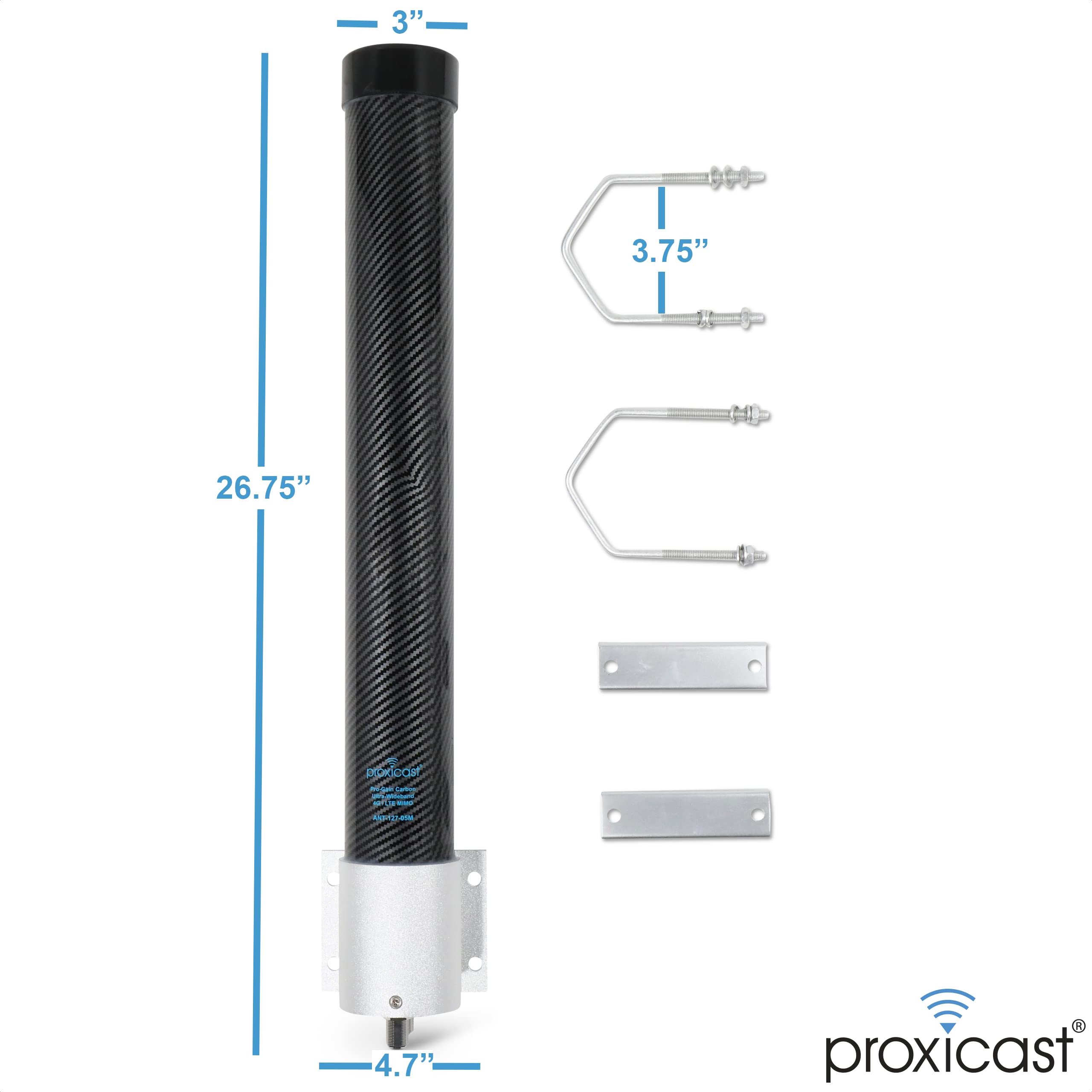 Proxicast Pro-Gain 4G / 5G Mimo Antenna - Wide-Band Omni-Directional For Cellular Modems & Routers On Verizon, At&T, T-Mobile, T