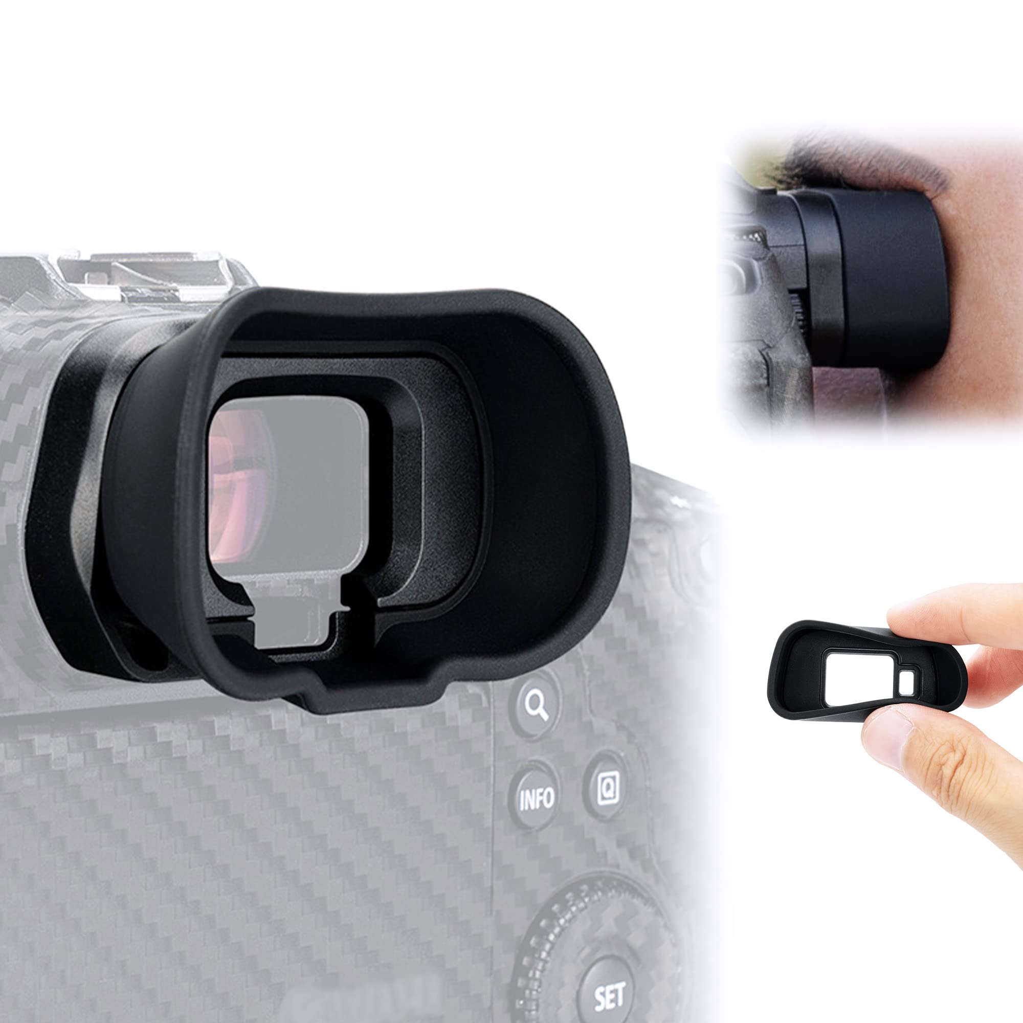 JJC Camera Eyecup Eyepiece Viewfinder for Canon EOS R5 R6 Mark II R6 R5 C R5C Mirrorless Camera with Extended Soft Silicone Desi