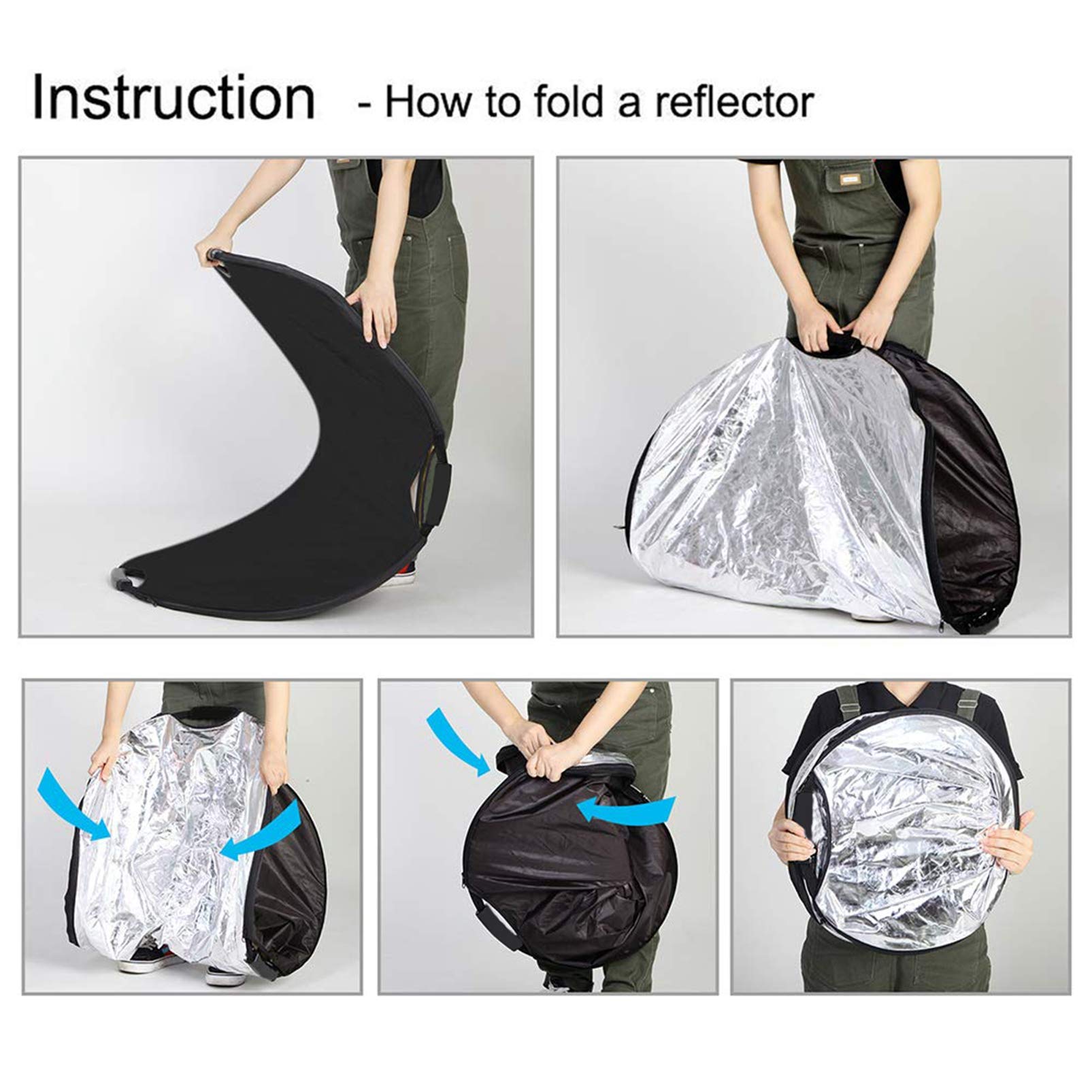 Selens 5 In 1 Oval Reflector With Handle For Photography Photo Studio Lighting & Outdoor Lighting (59 X 78 Inch)