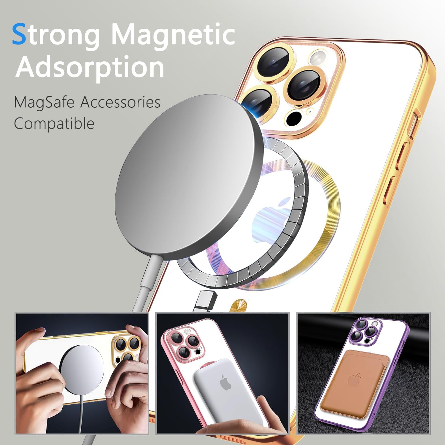 Misscase For Iphone 16 Pro Magsafe Case With Camera Lens Protector,Full Protection Clear Magnetic Case Compatible With Magsafe E
