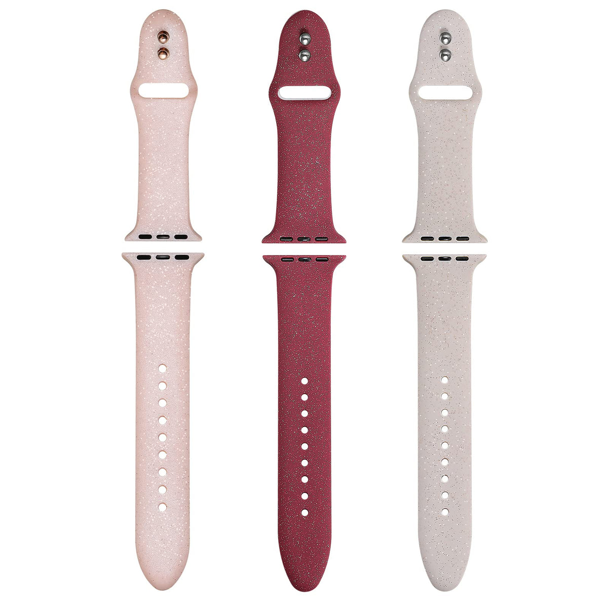 Libra Gemini 3 Pack Compatible With Apple Watch Band 41Mm 40Mm 38Mm,Womens Sparkle Powder Soft Cute Silicone Sports Iwatch Band