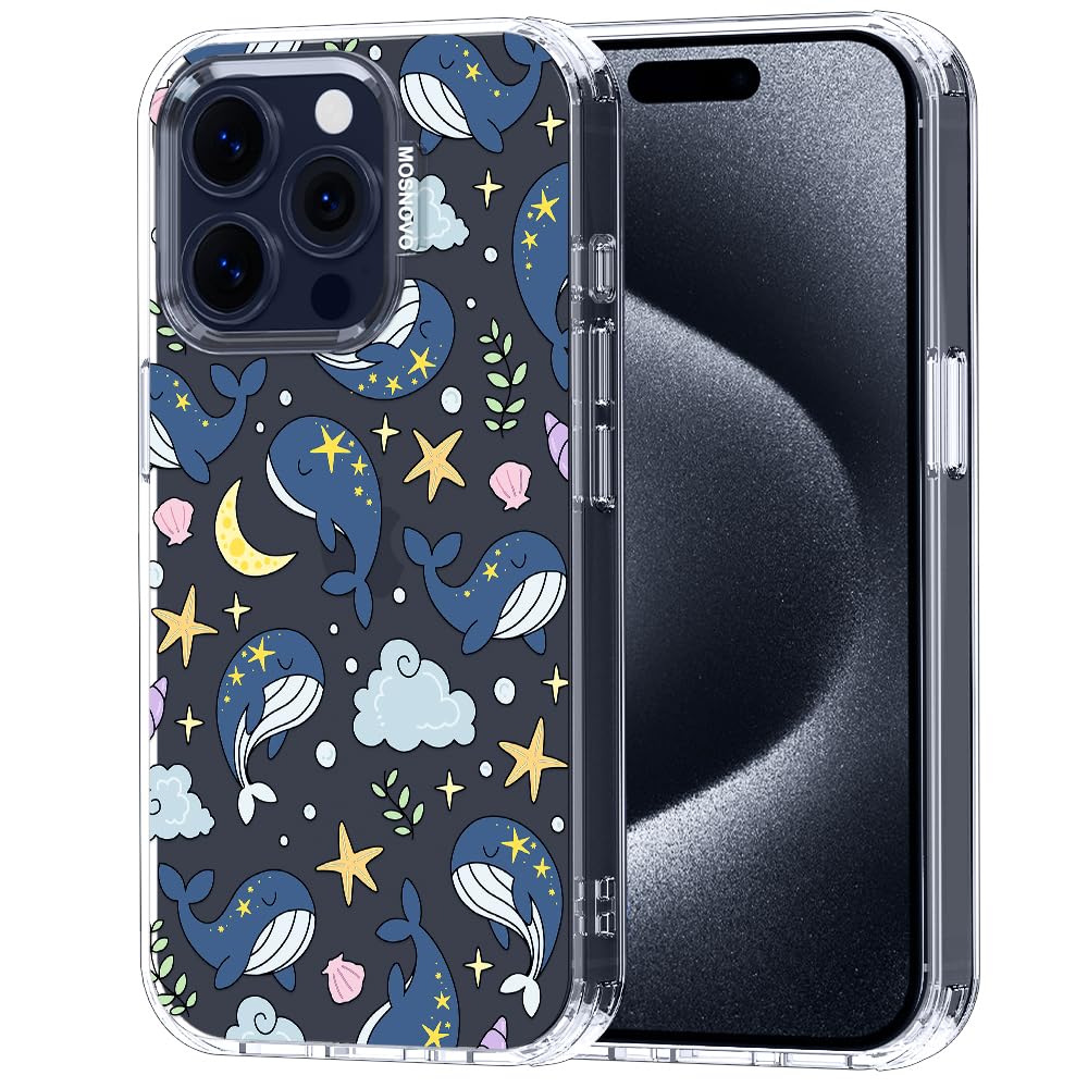 MOSNOVO for iPhone 15 Pro Case, Shockproof Military-Grade Protection 6.6ft Drop Tested, Clear Phone Case for iPhone 15 Pro, Moon