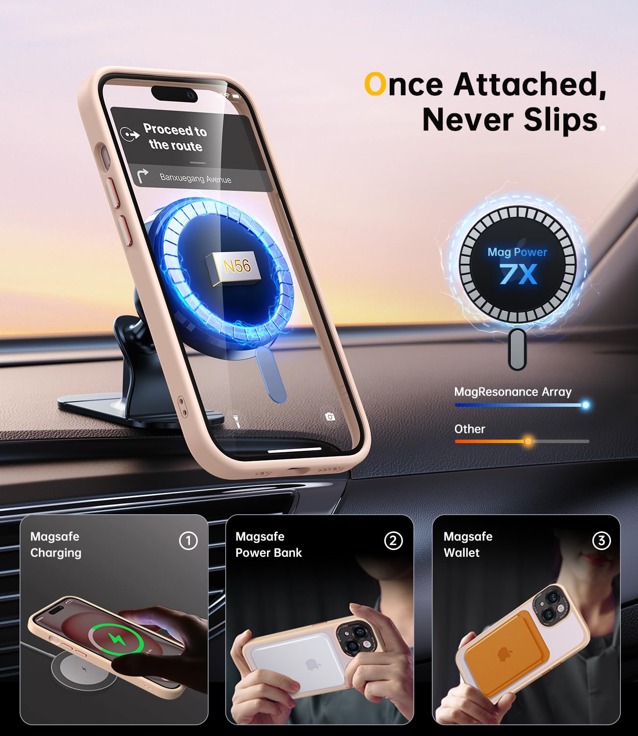 Jueshituo For Iphone 15 Case With Integrated Camera Lens Protection, [Tailored For Magsafe] [Mil Grade Shockproof Defense] Trans