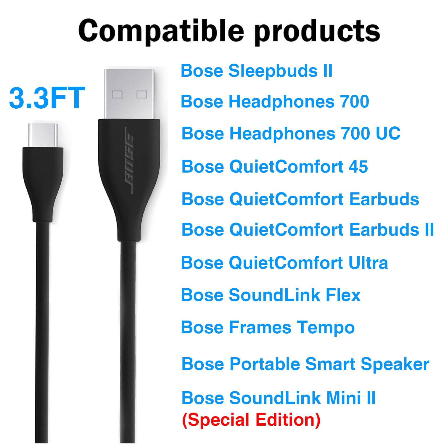 Usb C Wall Charger For Bose Noise Headphones 700, Bose Quietcomfort 45, Quietcomfort Earbuds Ii, Ultra, Soundlink Flex, Sleepbud